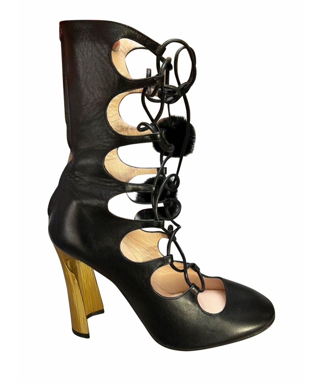 GUCCI Черные кожаные туфли, фото 1