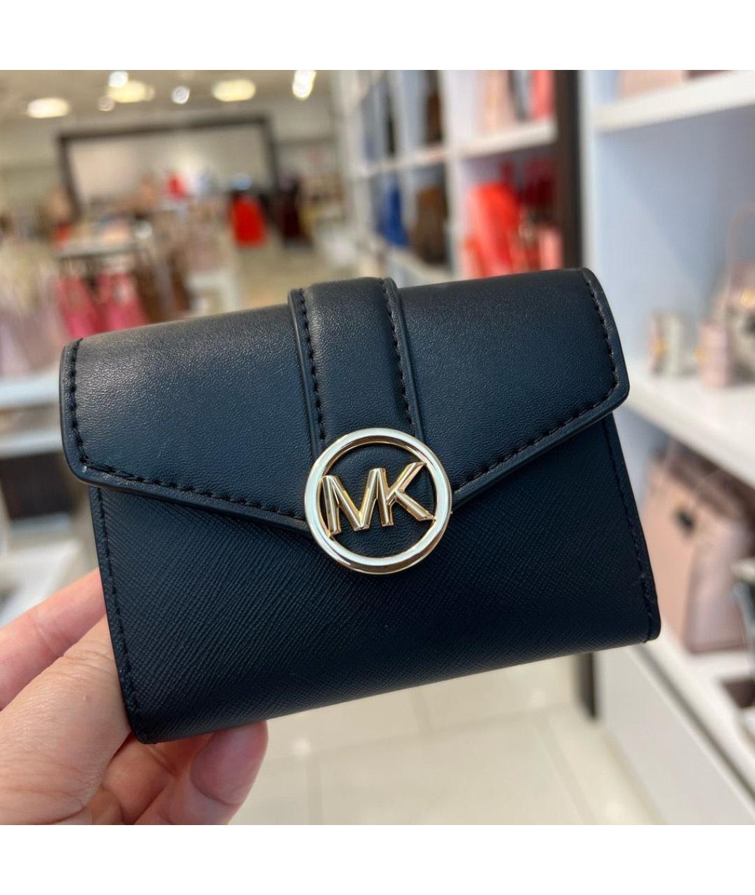 MICHAEL KORS Черный кожаный кошелек, фото 6