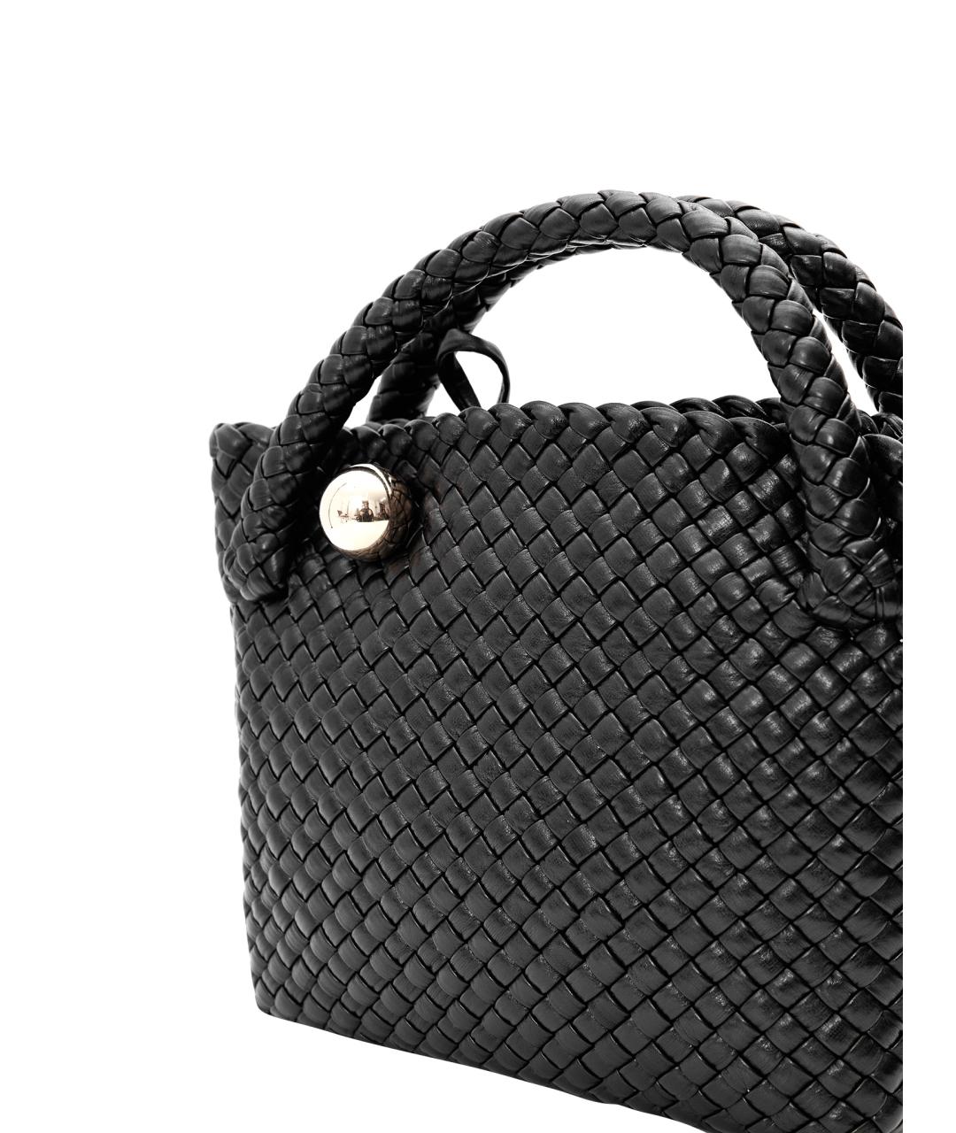 BOTTEGA VENETA Черная кожаная сумка тоут, фото 3