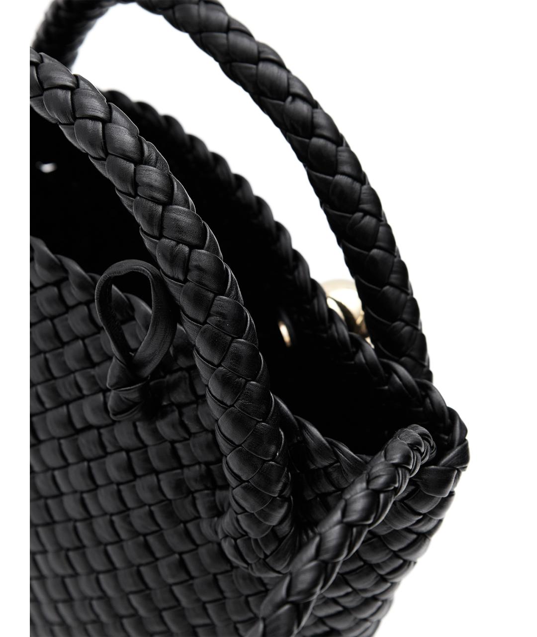 BOTTEGA VENETA Черная кожаная сумка тоут, фото 7