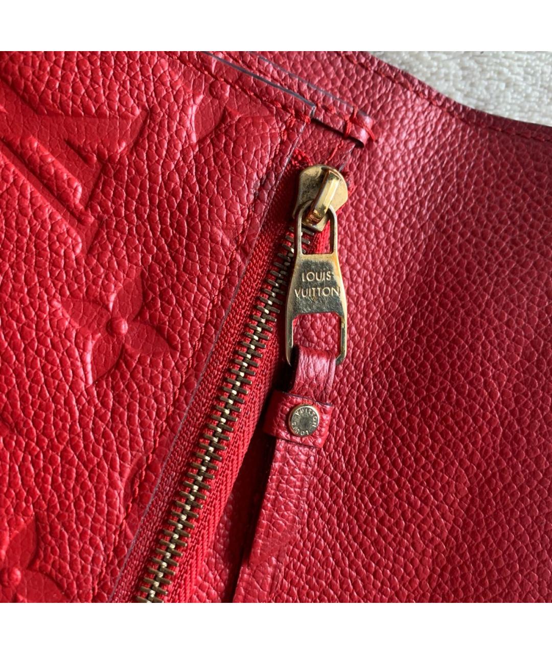 LOUIS VUITTON Красный кожаный кошелек, фото 7