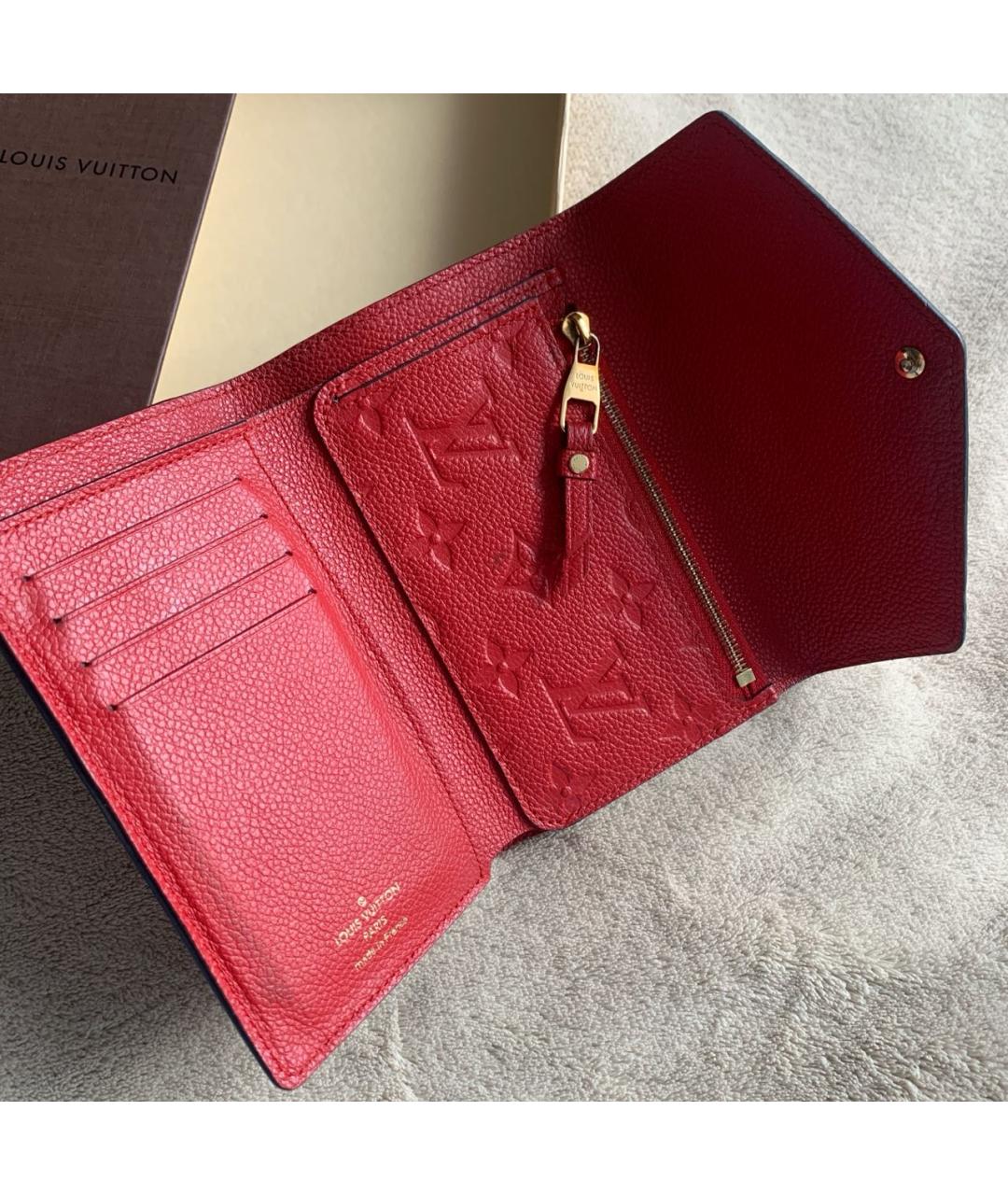 LOUIS VUITTON Красный кожаный кошелек, фото 4