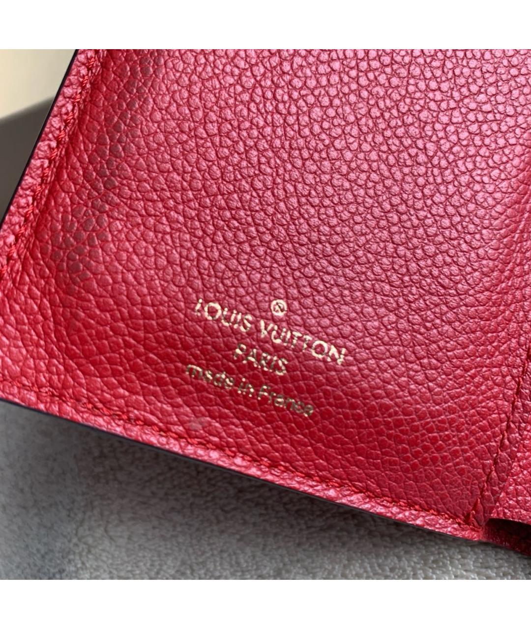 LOUIS VUITTON Красный кожаный кошелек, фото 6
