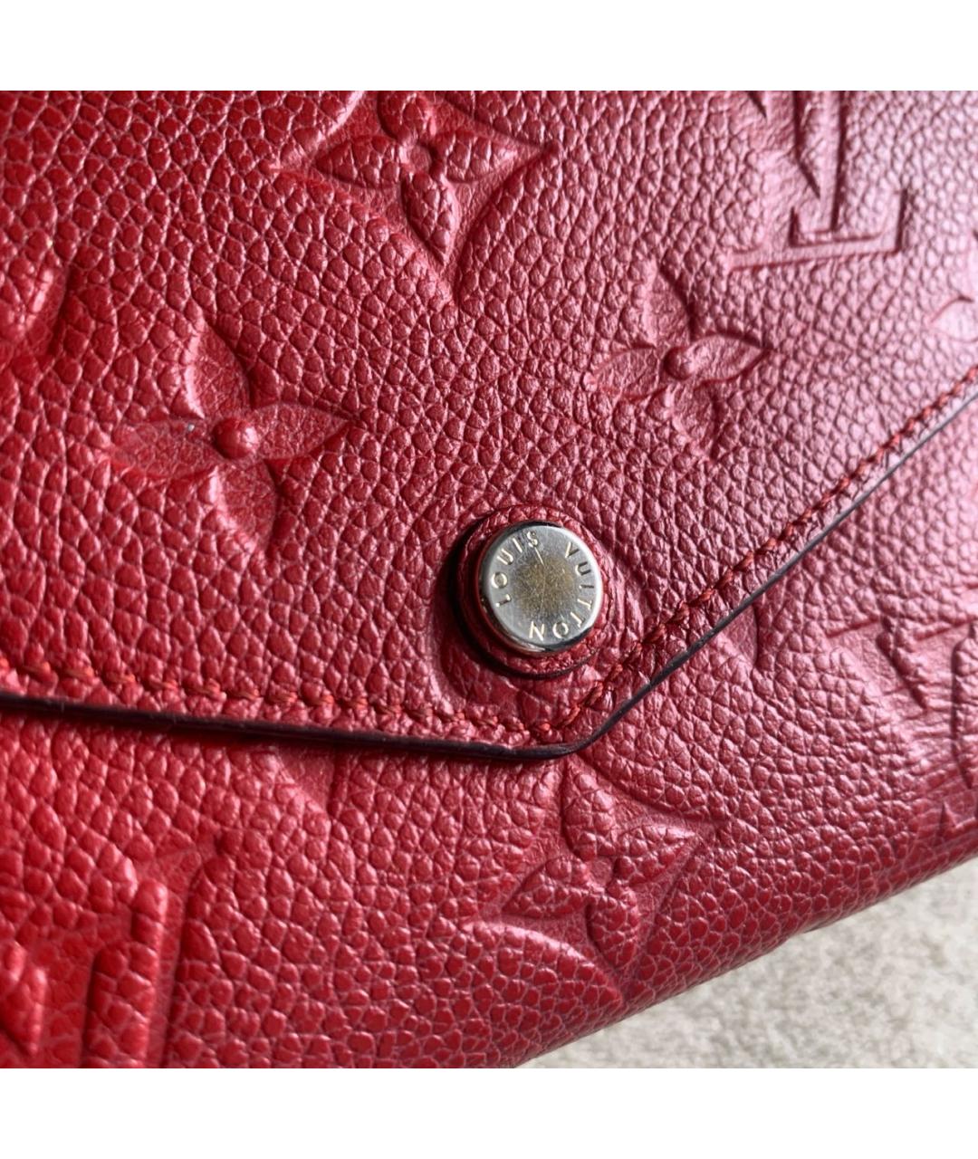 LOUIS VUITTON Красный кожаный кошелек, фото 5