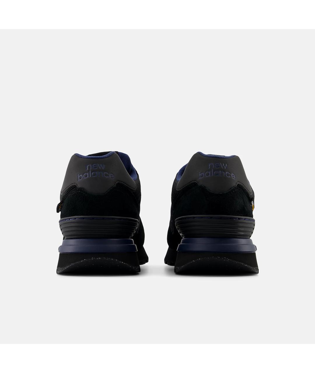 NEW BALANCE Черные кожаные низкие кроссовки / кеды, фото 4