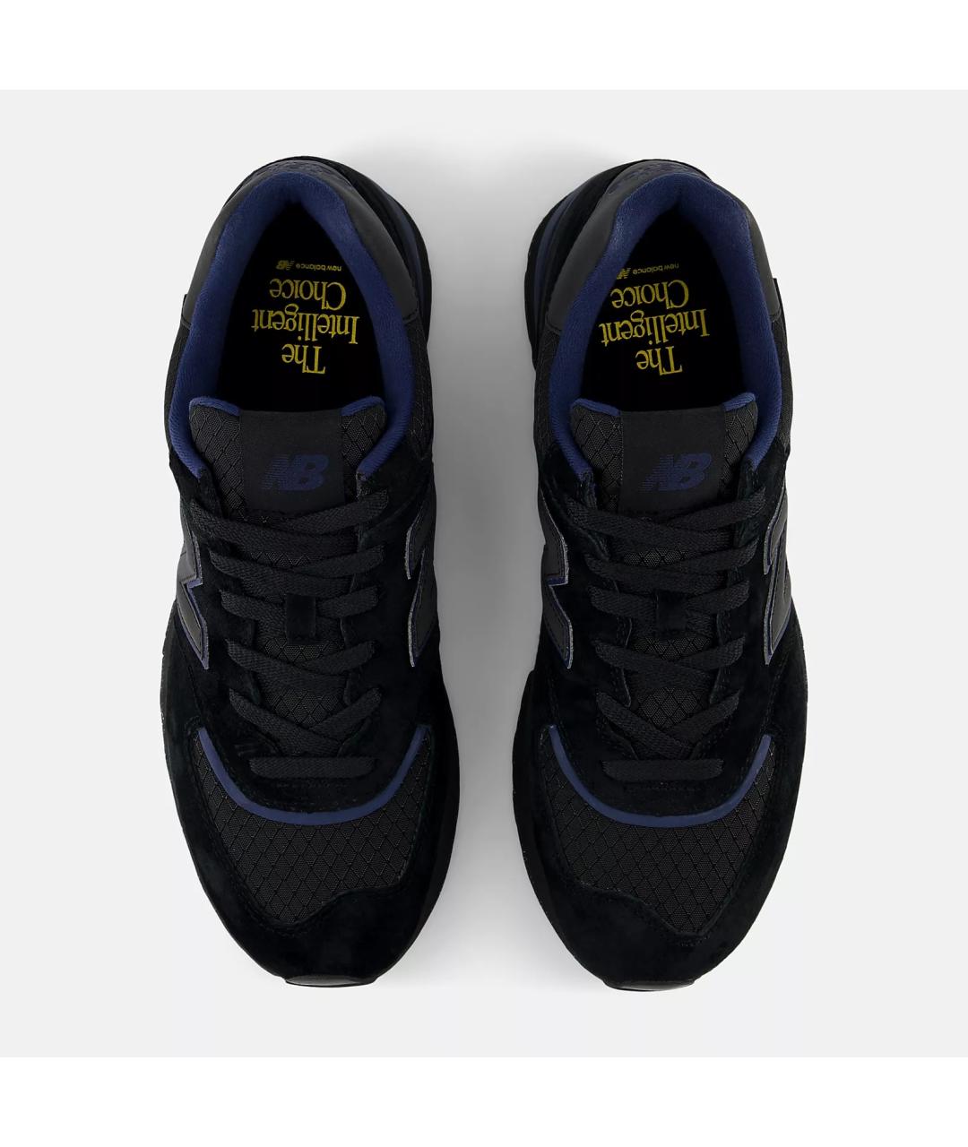 NEW BALANCE Черные кожаные низкие кроссовки / кеды, фото 2