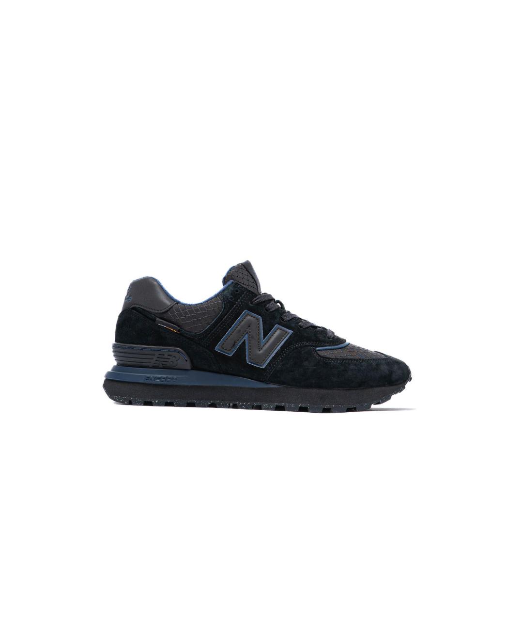 NEW BALANCE Черные кожаные низкие кроссовки / кеды, фото 1