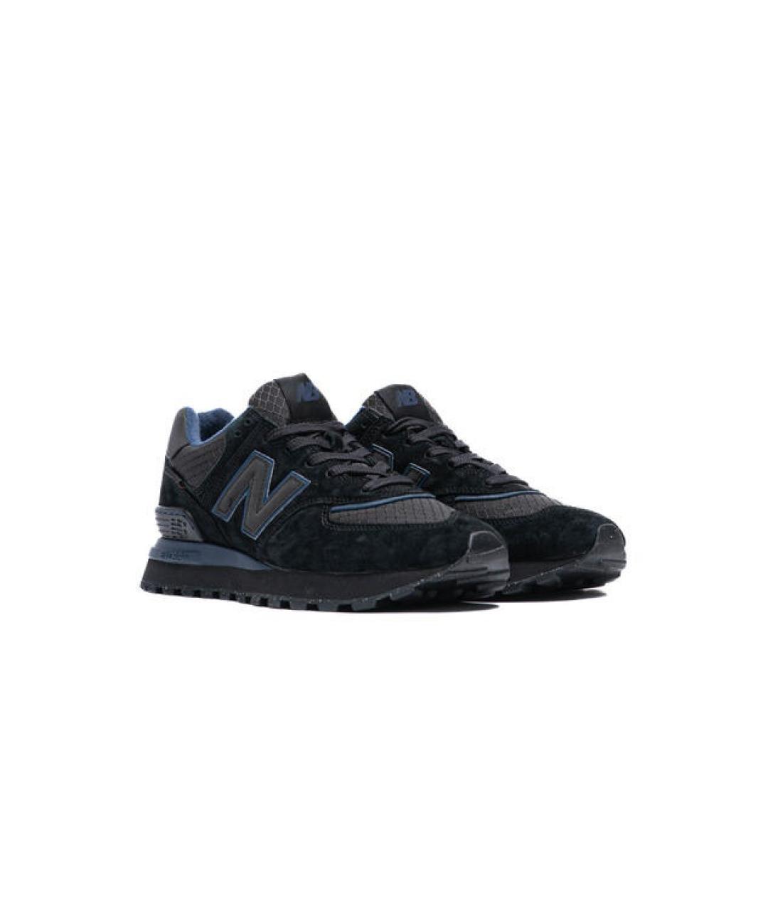 NEW BALANCE Черные кожаные низкие кроссовки / кеды, фото 3