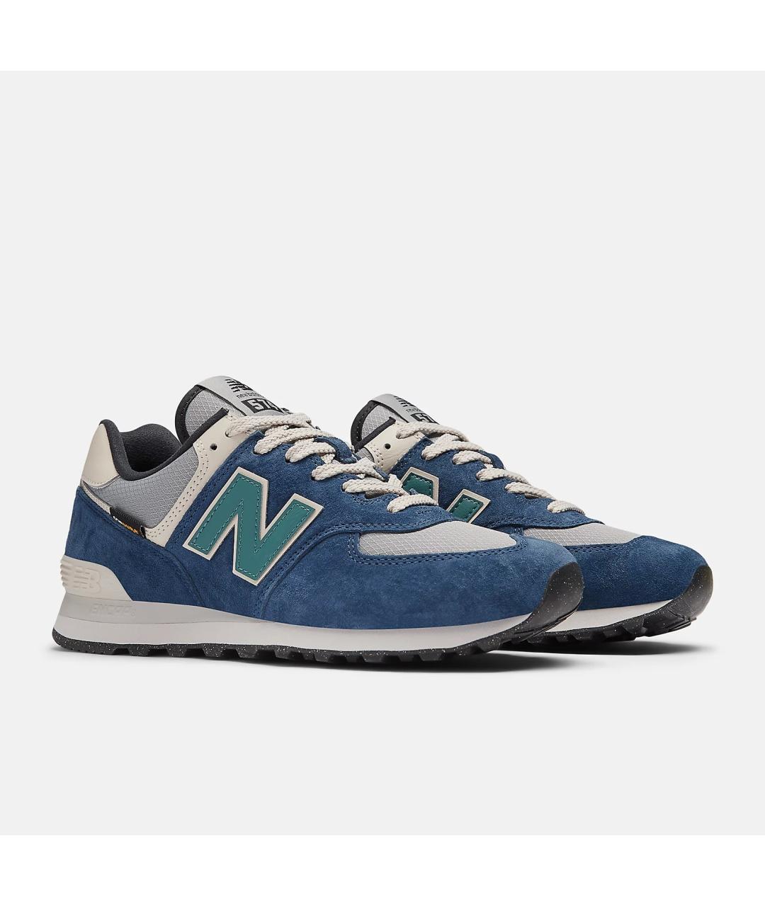 NEW BALANCE Синие кожаные низкие кроссовки / кеды, фото 3