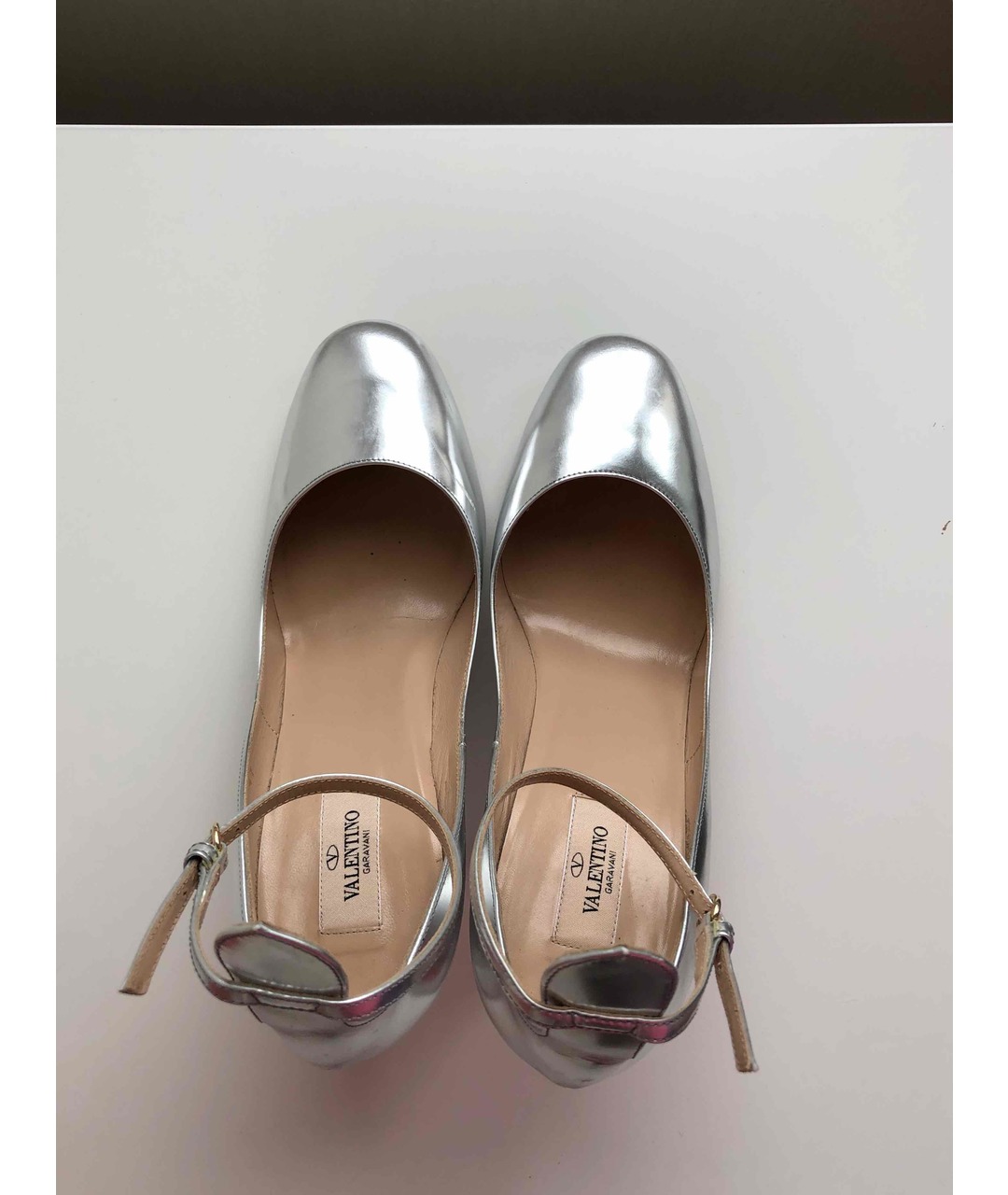 VALENTINO Серебряные кожаные туфли, фото 3