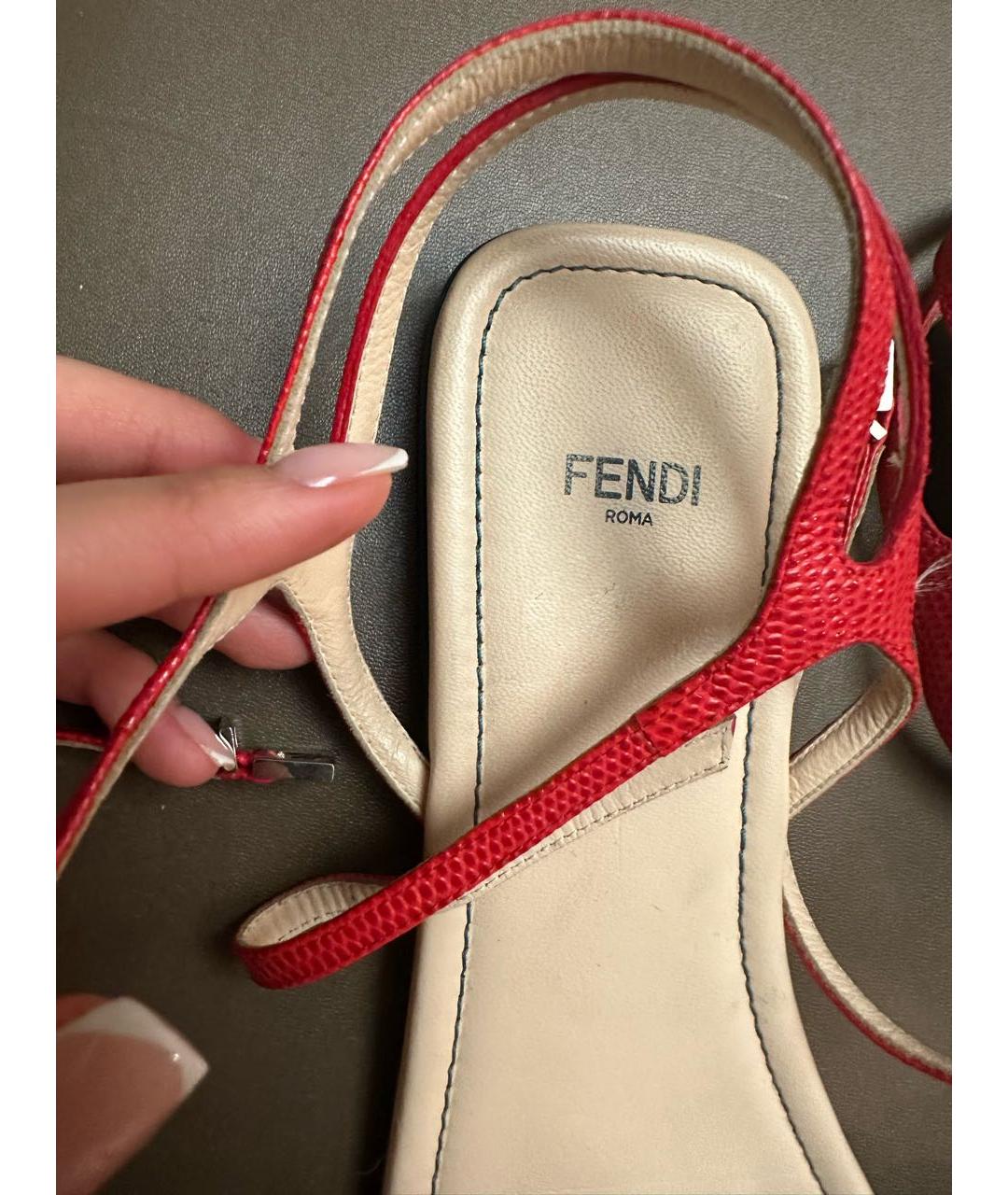 FENDI Мульти кожаные сандалии, фото 4