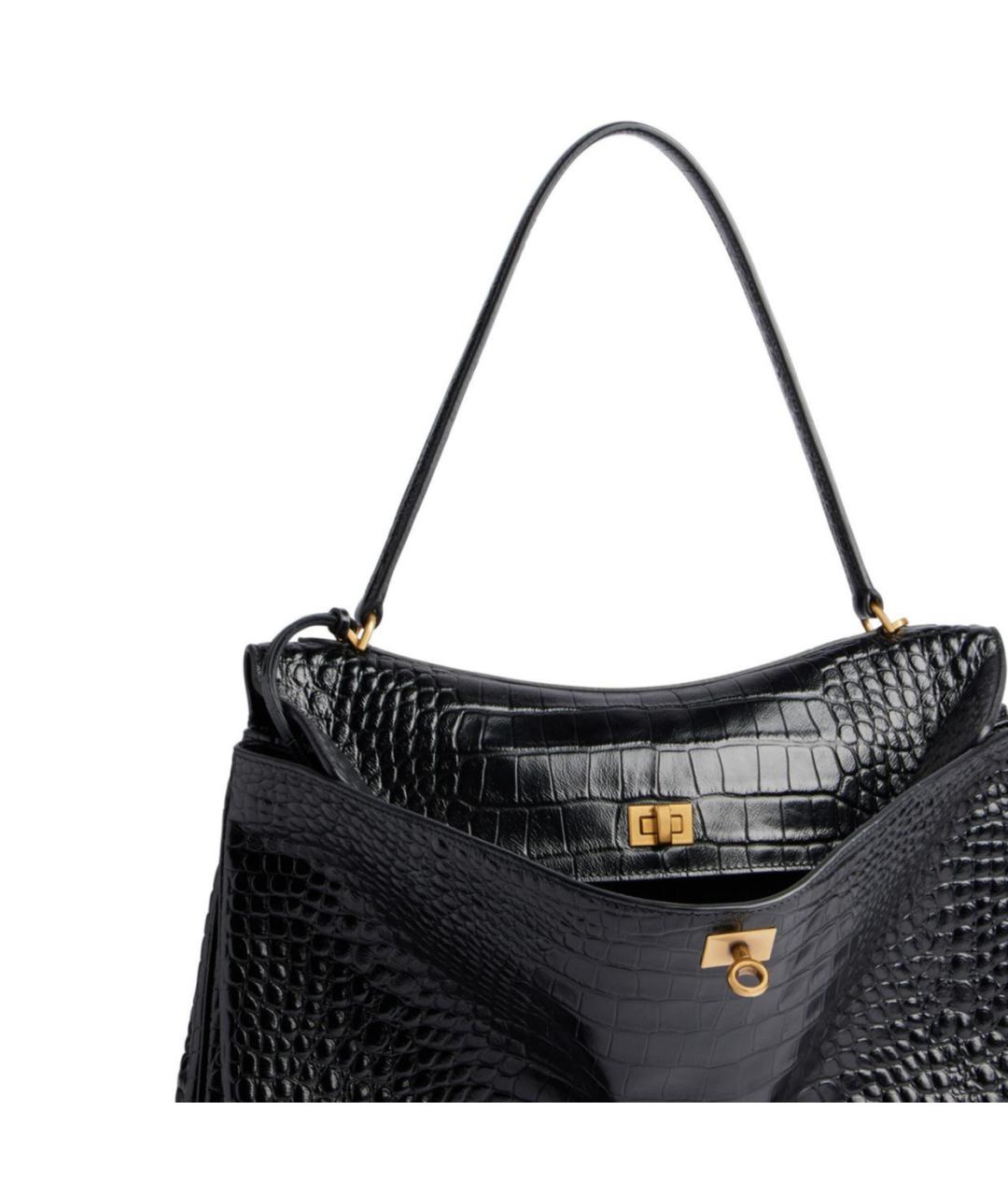 BALENCIAGA Черная кожаная сумка через плечо, фото 6