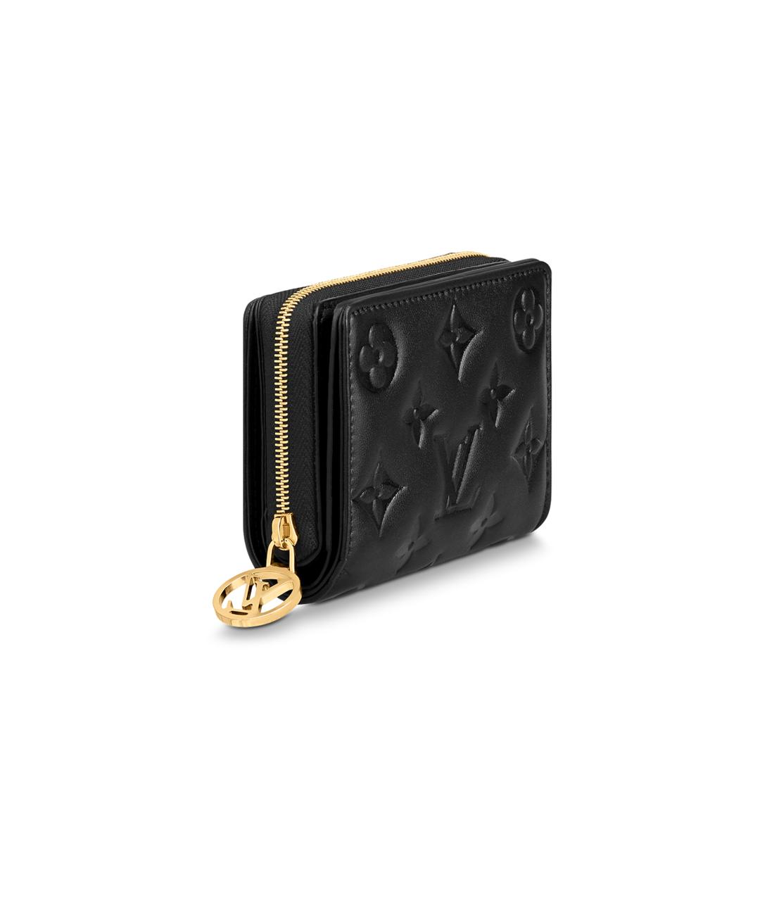 LOUIS VUITTON Черный кожаный кошелек, фото 2