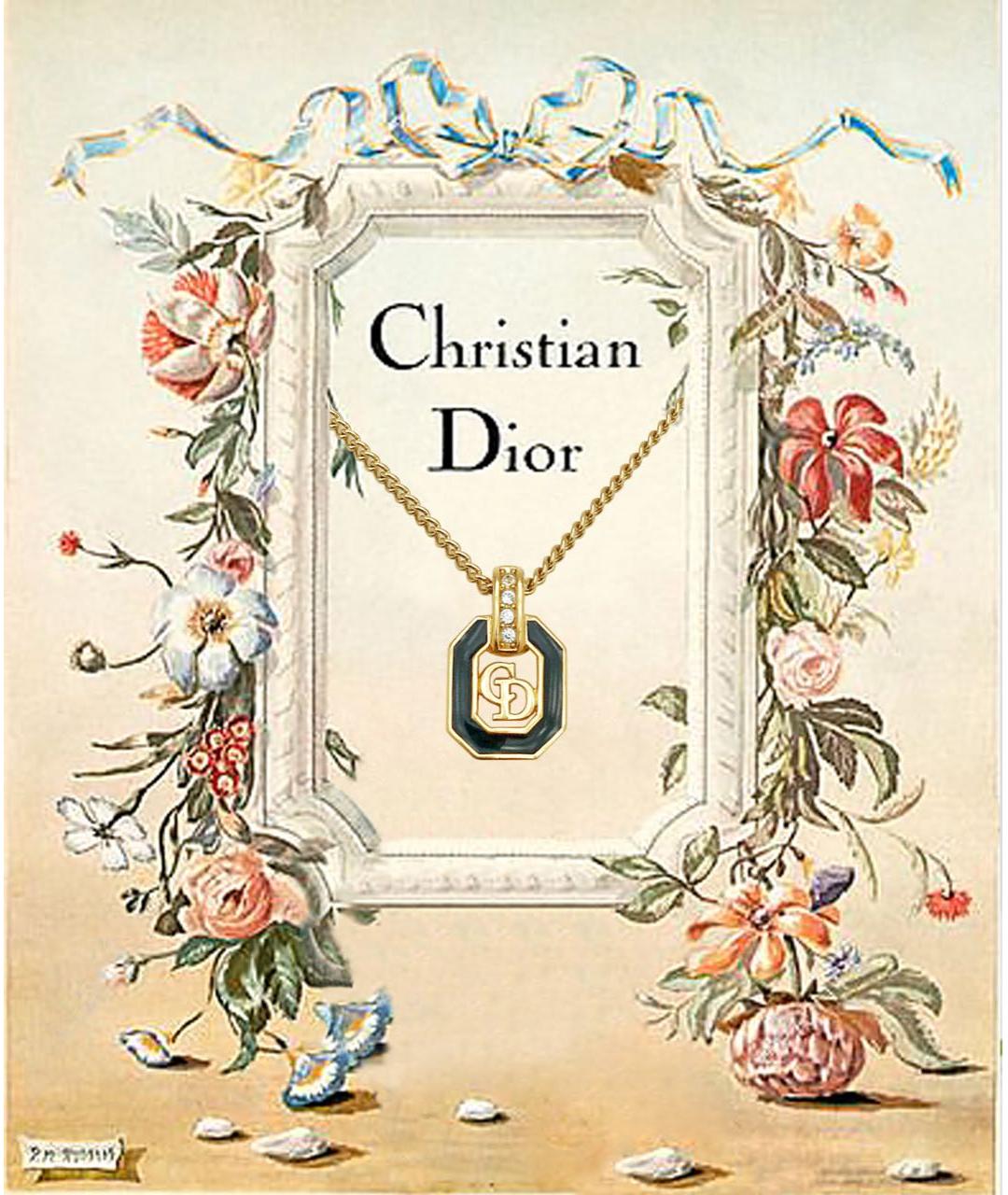 CHRISTIAN DIOR Золотая латунная подвеска, фото 3