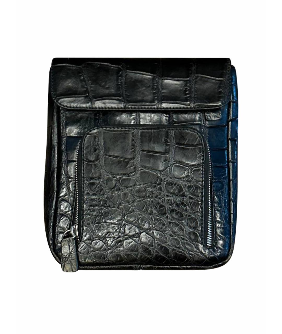 TARDINI Черная сумка на плечо из экзотической кожи, фото 1