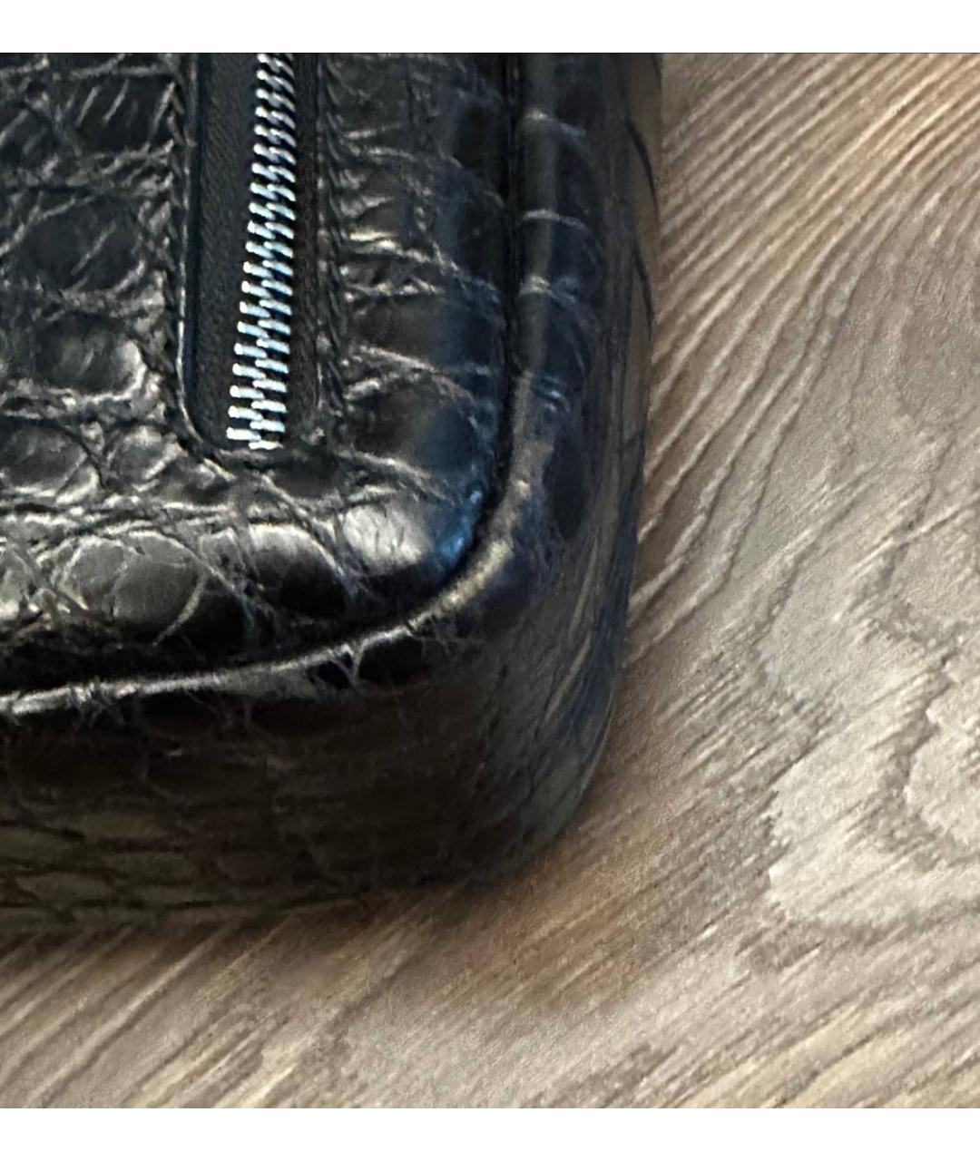 TARDINI Черная сумка на плечо из экзотической кожи, фото 4