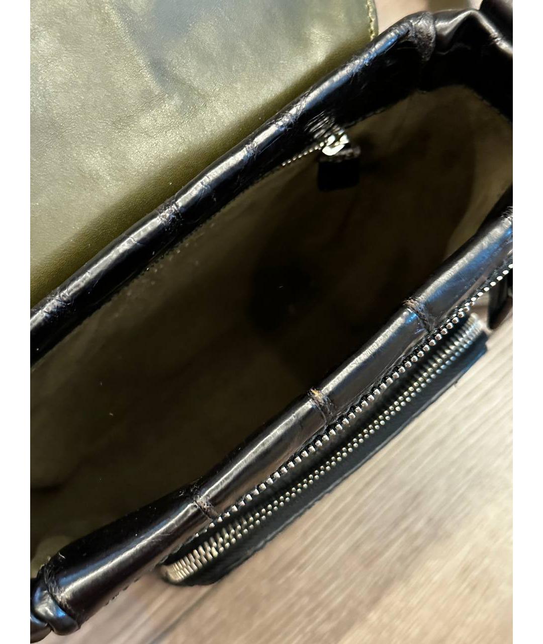 TARDINI Черная сумка на плечо из экзотической кожи, фото 3