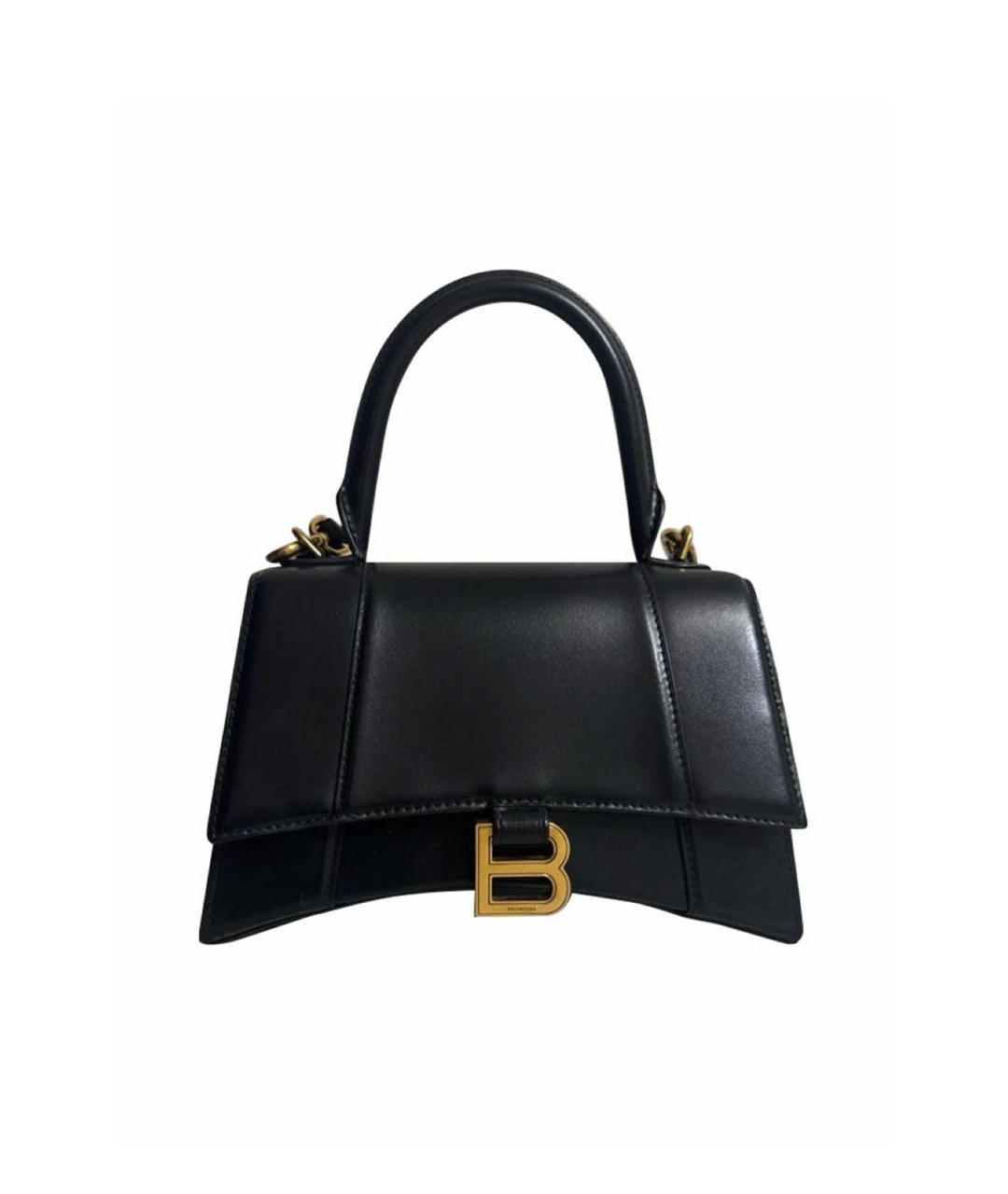 BALENCIAGA Черная кожаная сумка с короткими ручками, фото 1
