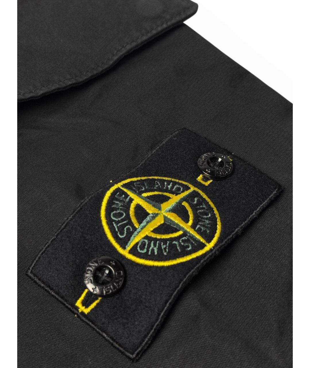 STONE ISLAND Черные хлопко-эластановые повседневные брюки, фото 5