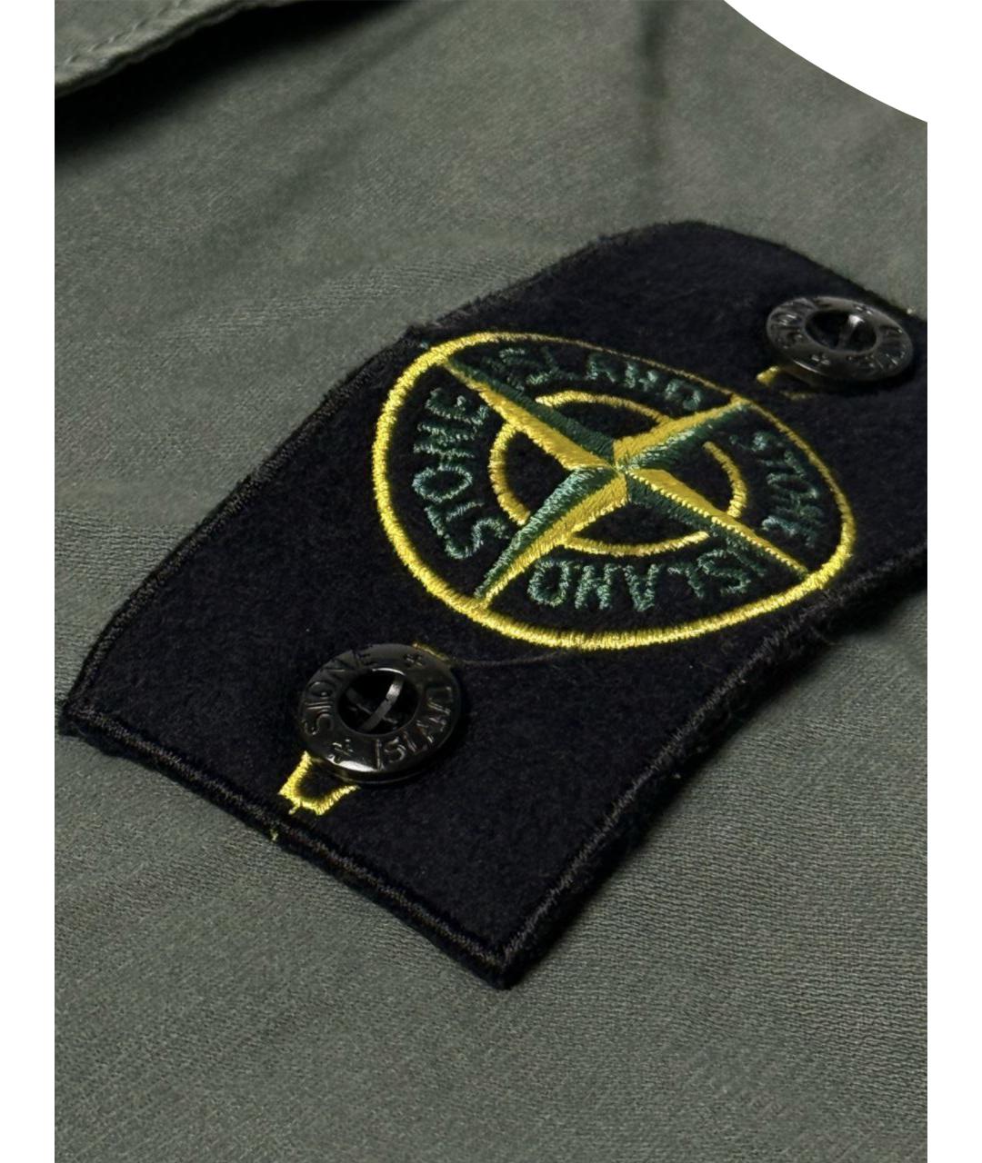 STONE ISLAND Зеленые хлопко-эластановые повседневные брюки, фото 7