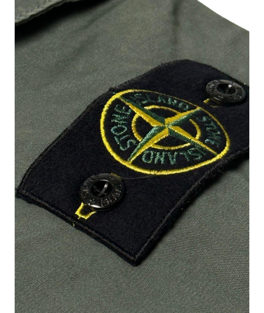 STONE ISLAND Зеленые хлопко-эластановые повседневные брюки, фото 5