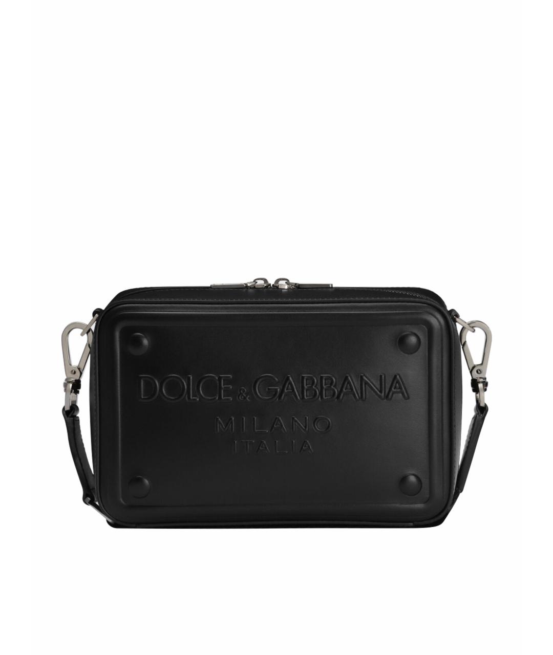 DOLCE&GABBANA Черная кожаная сумка на плечо, фото 1