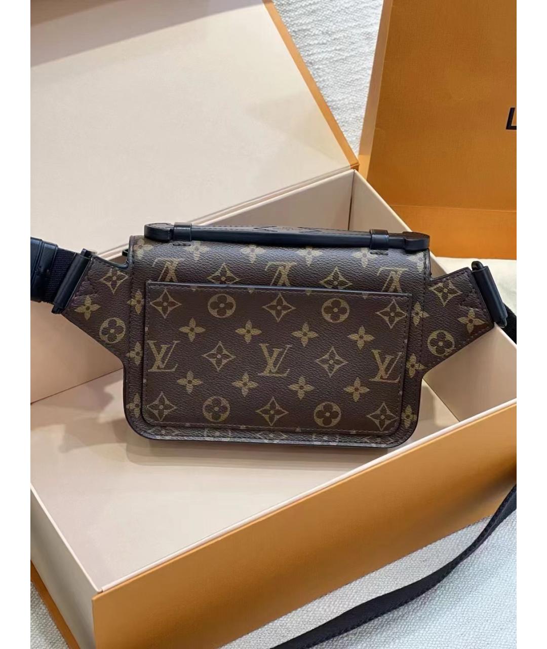 LOUIS VUITTON Коричневая кожаная сумка через плечо, фото 2