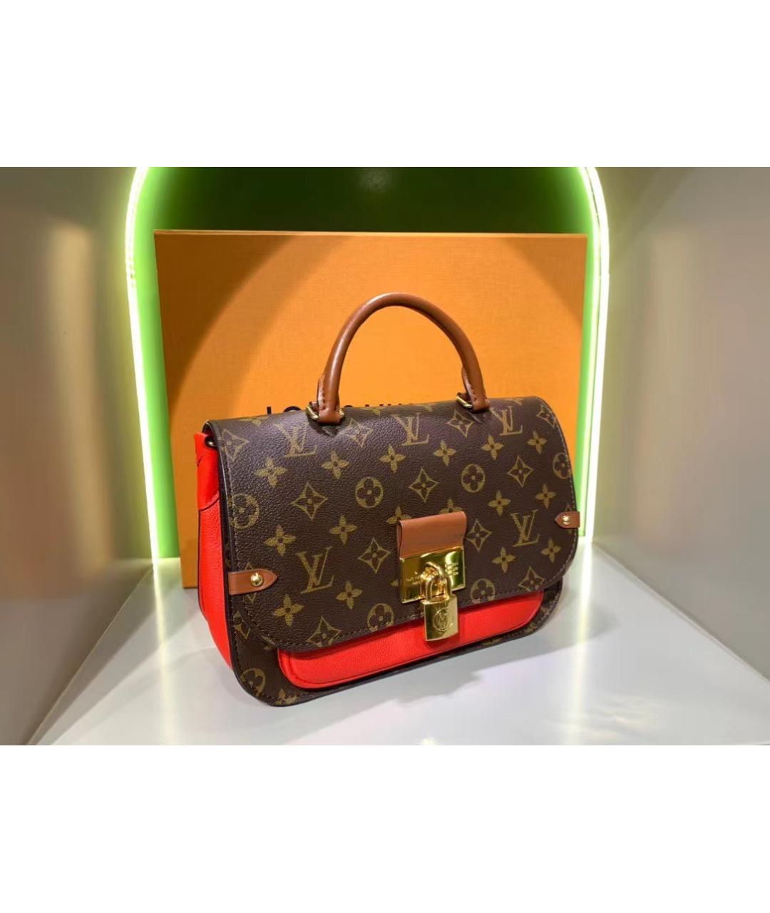 LOUIS VUITTON Коричневая кожаная сумка через плечо, фото 3