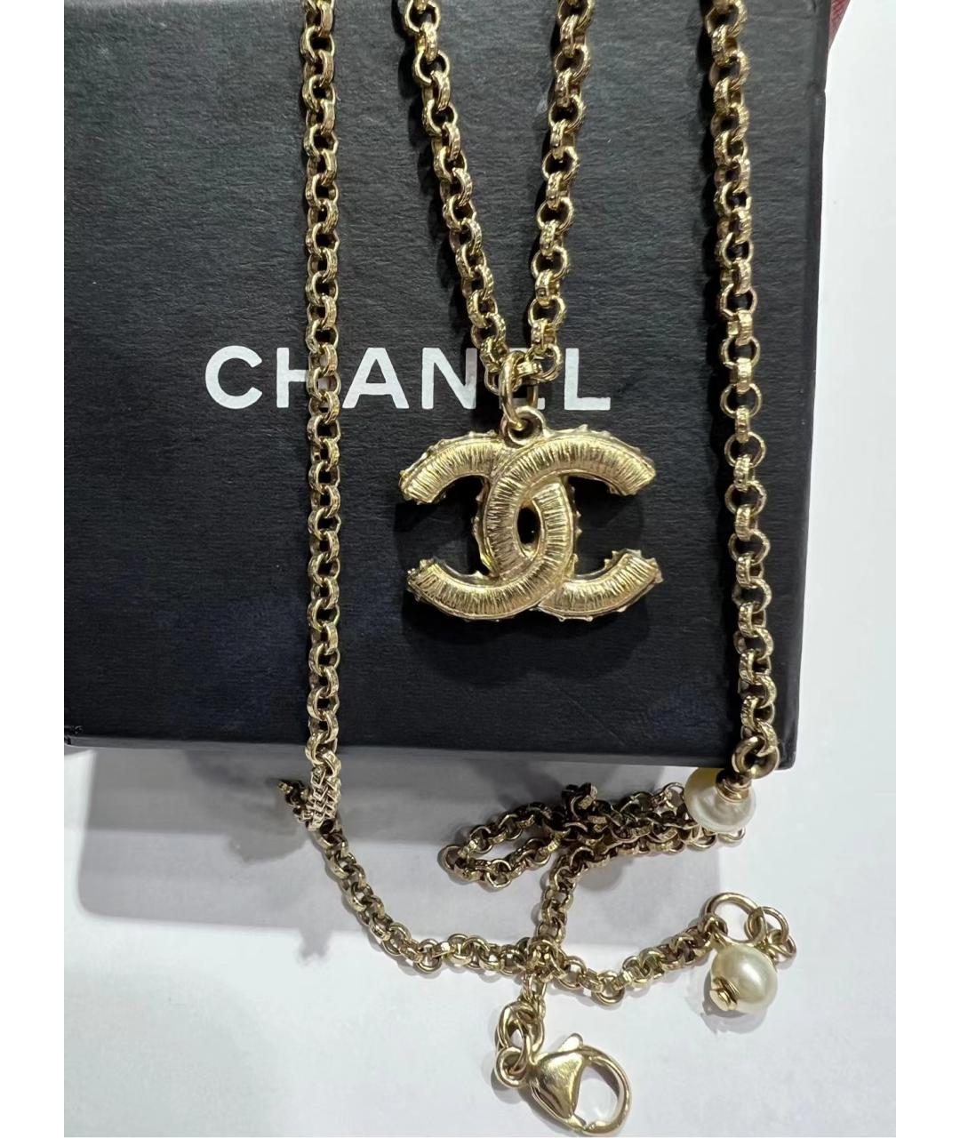 CHANEL Золотая жемчужная цепочка, фото 2