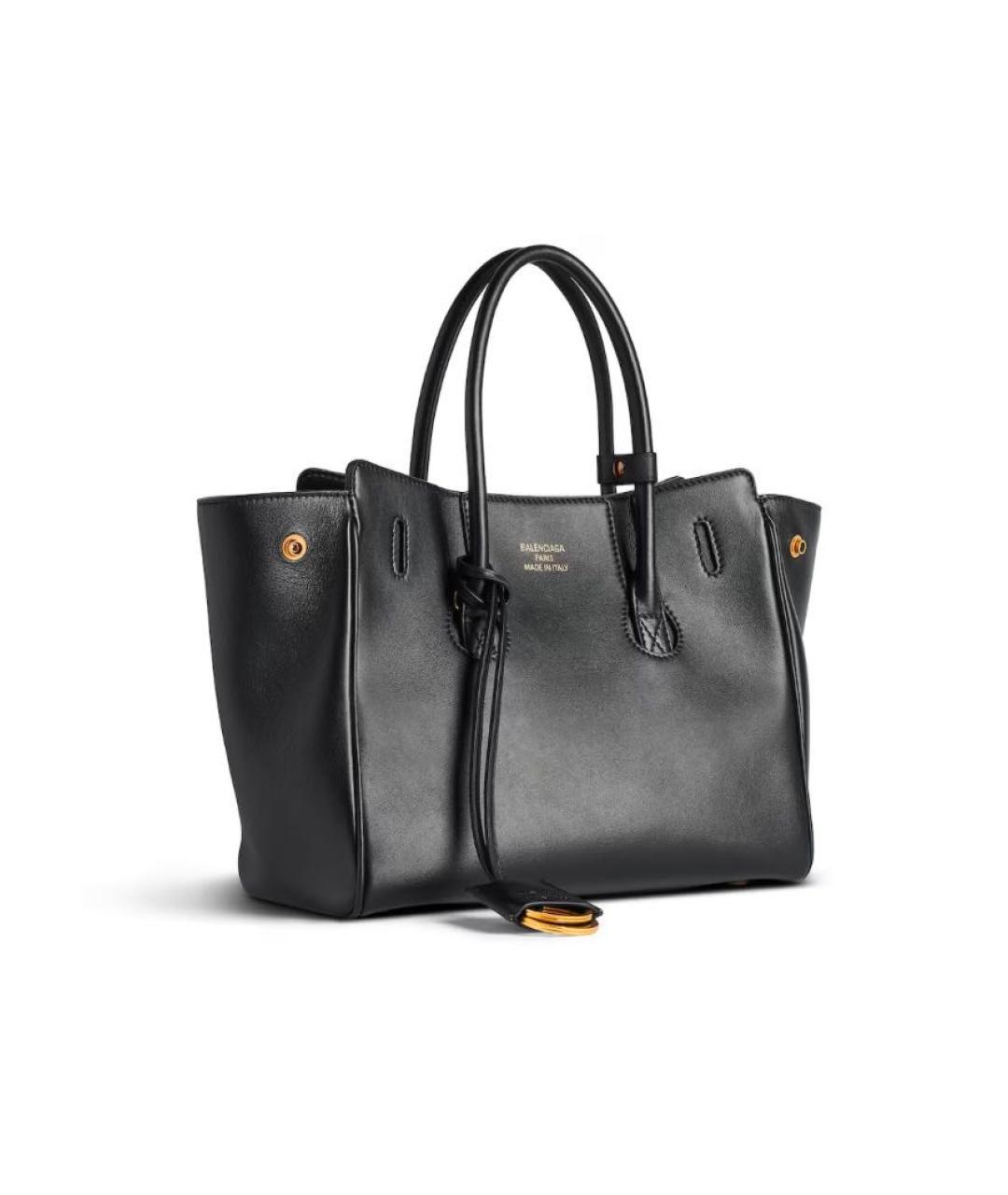BALENCIAGA Черная кожаная сумка тоут, фото 2