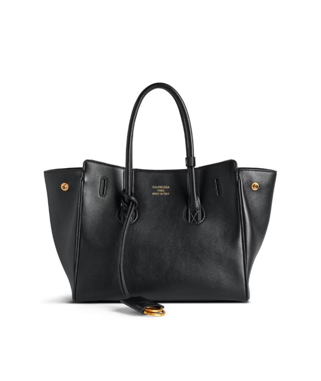 BALENCIAGA Черная кожаная сумка тоут, фото 5