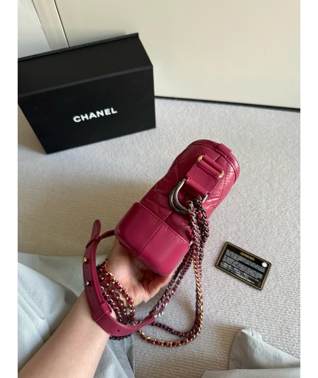 CHANEL Розовая кожаная сумка через плечо, фото 3