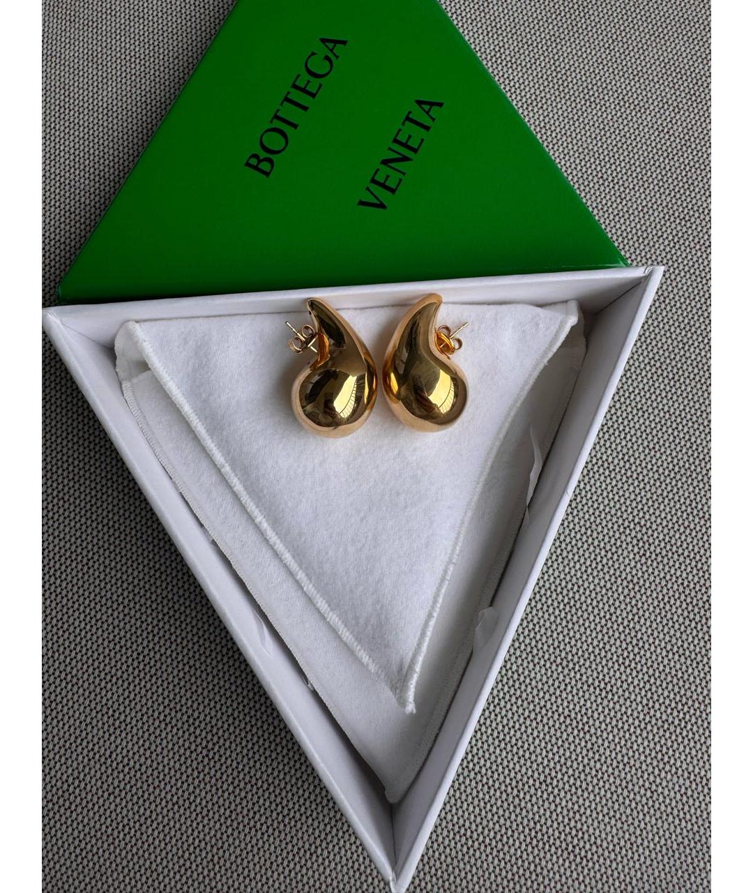 BOTTEGA VENETA Золотые металлические серьги, фото 3