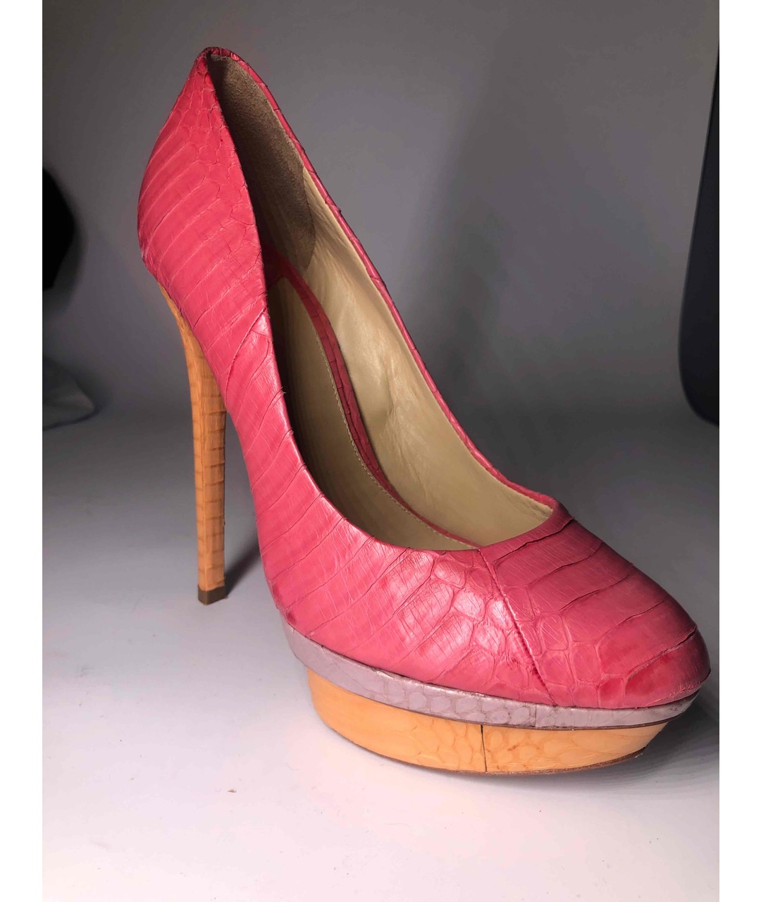 BRIAN ATWOOD Розовые туфли из экзотической кожи, фото 2