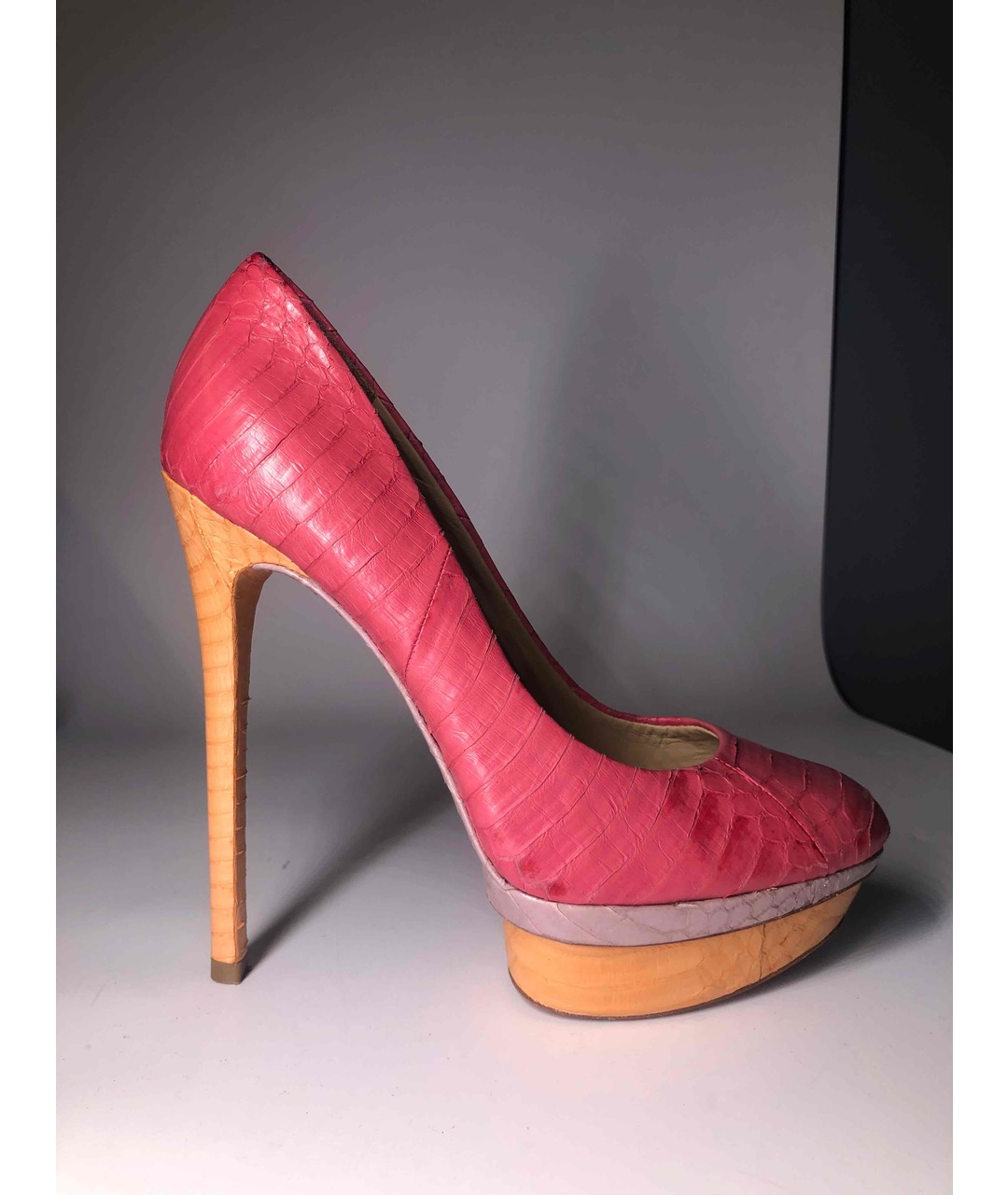 BRIAN ATWOOD Розовые туфли из экзотической кожи, фото 4