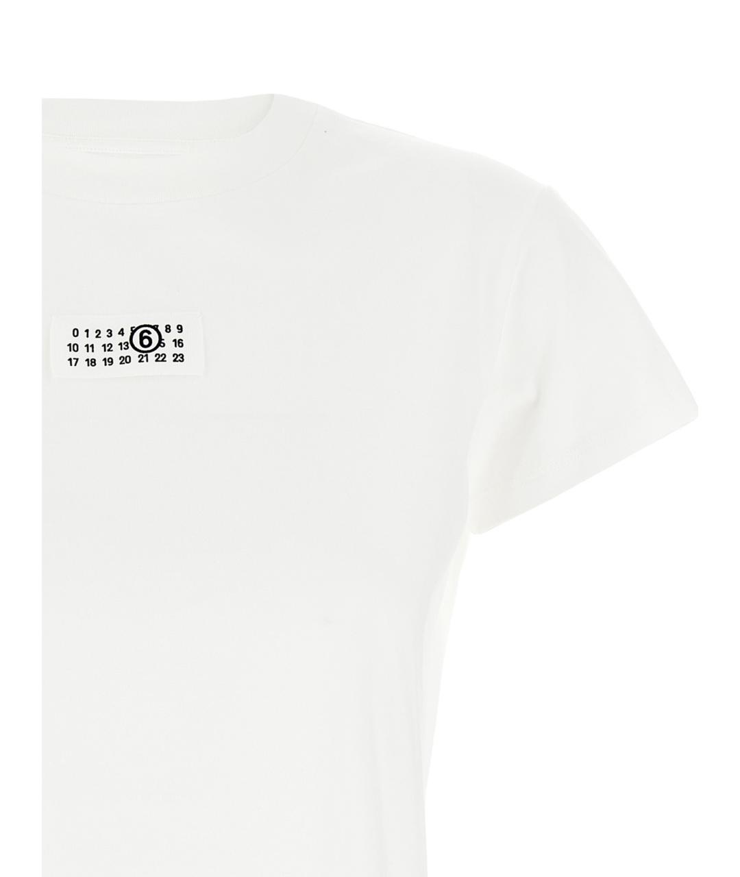 MM6 MAISON MARGIELA Белая хлопковая футболка, фото 3