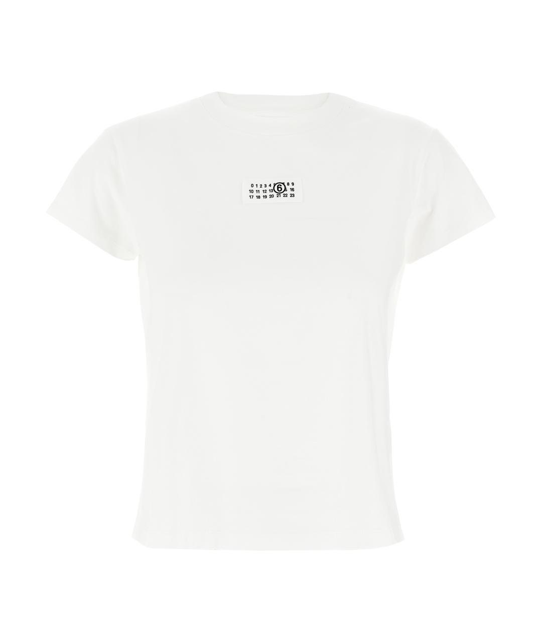 MM6 MAISON MARGIELA Белая хлопковая футболка, фото 1