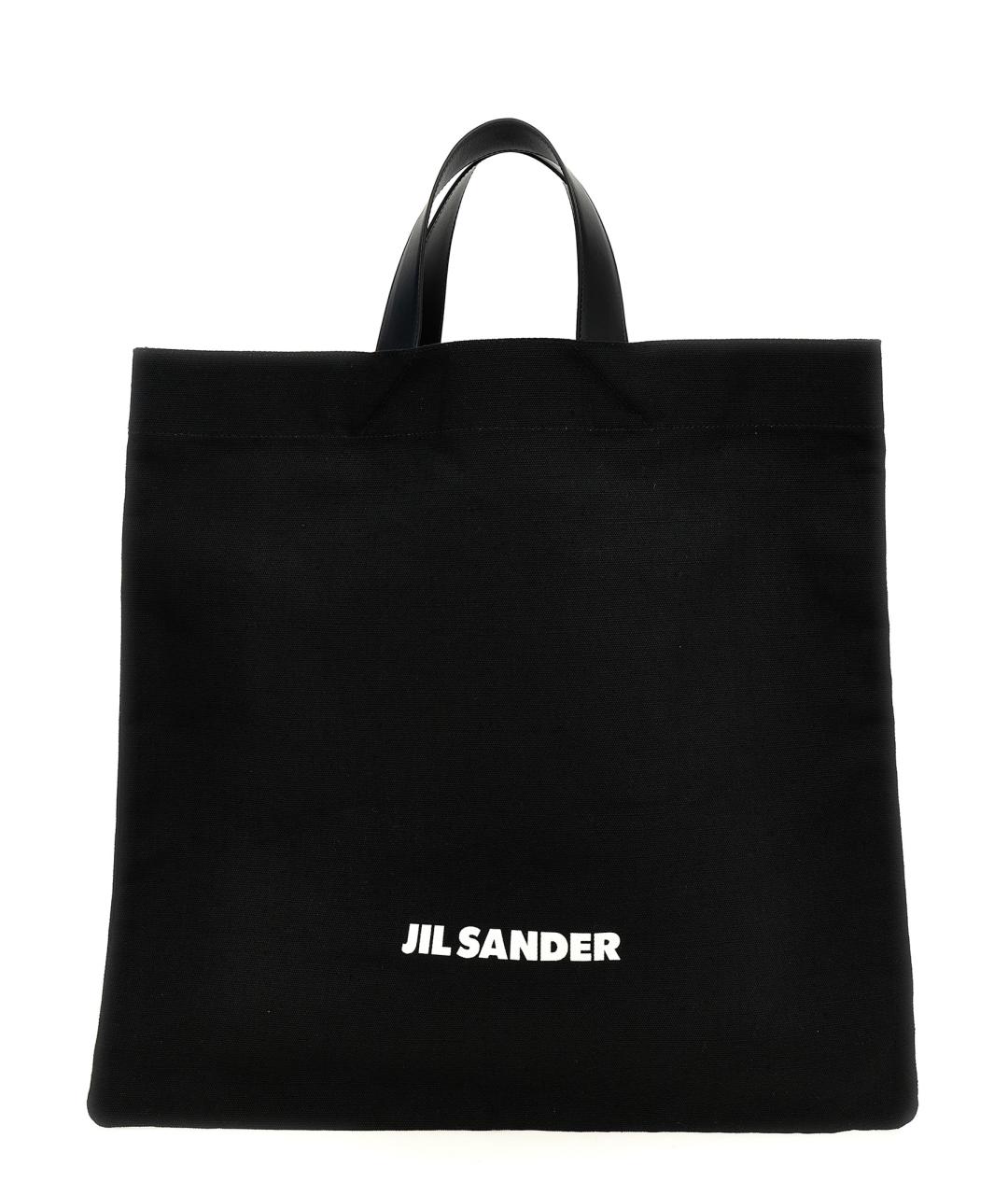 JIL SANDER Черная тканевая сумка тоут, фото 1