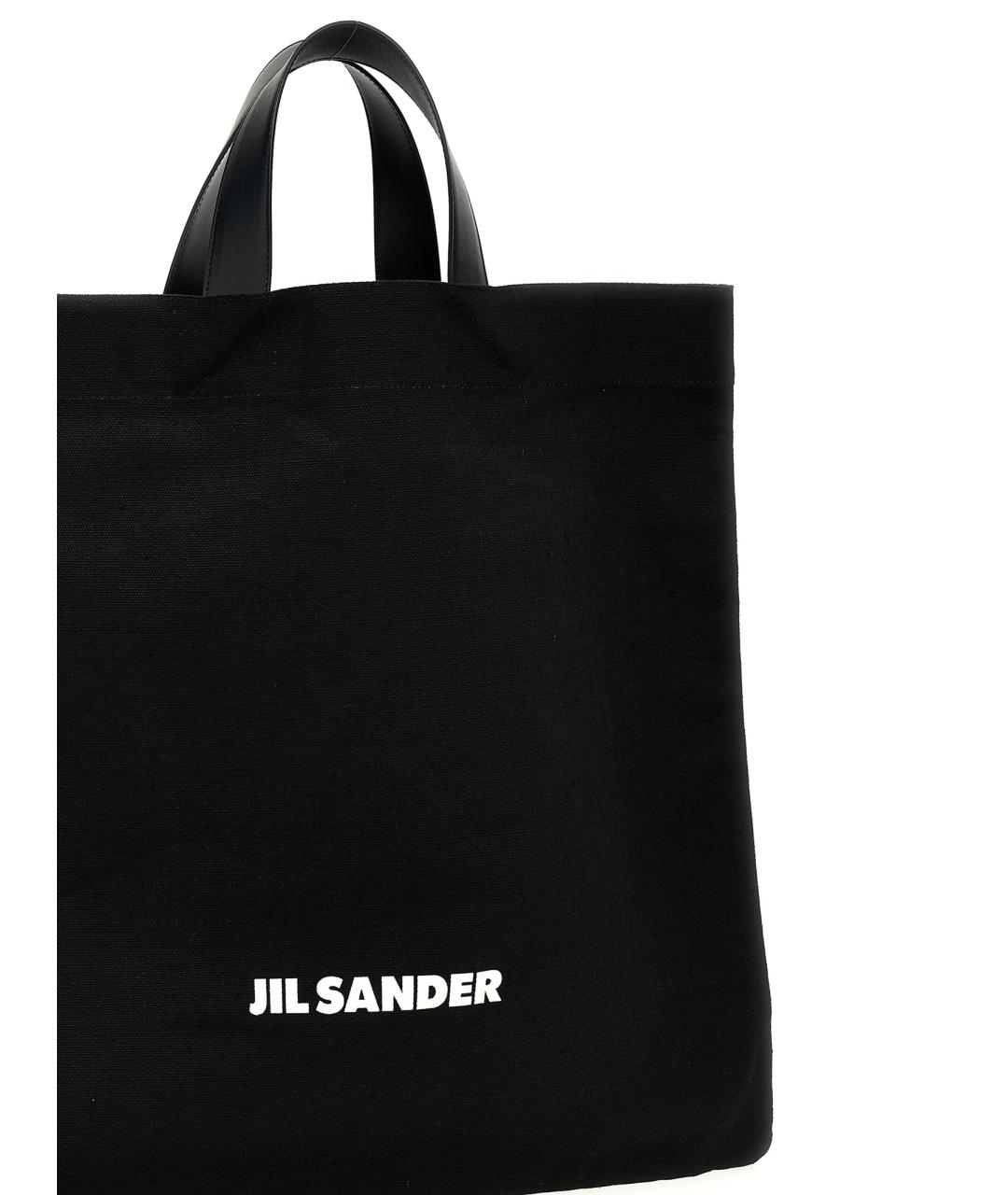 JIL SANDER Черная тканевая сумка тоут, фото 3