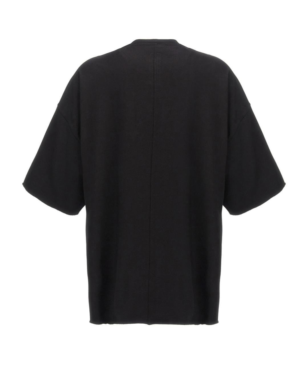 RICK OWENS Черная хлопковая футболка, фото 2