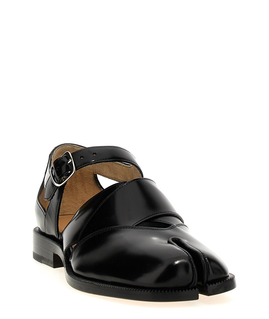 MAISON MARGIELA Черные кожаные сандалии, фото 2