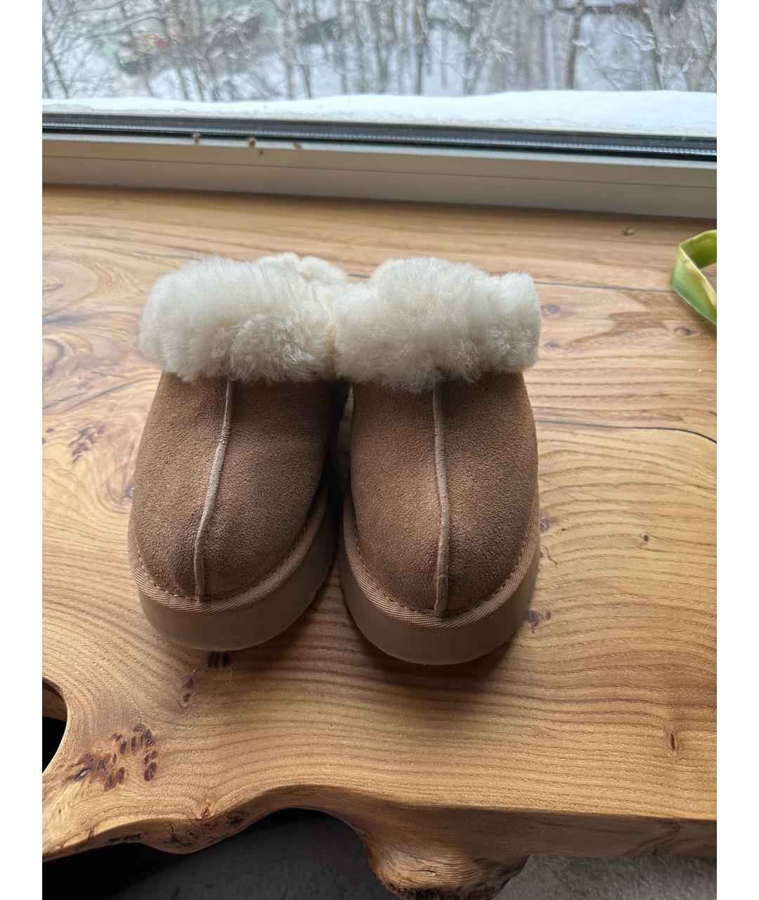 UGG AUSTRALIA Бежевые замшевые мюли, фото 3