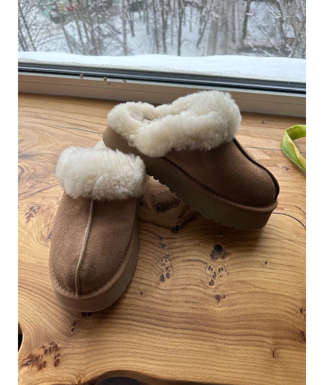 UGG AUSTRALIA Бежевые замшевые мюли, фото 4