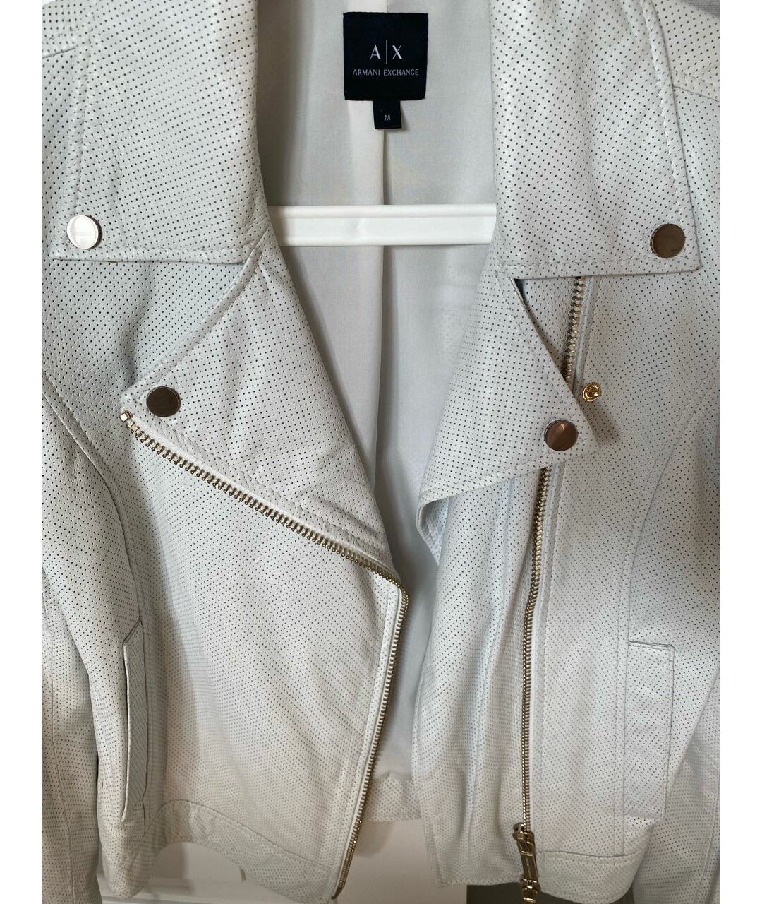 ARMANI EXCHANGE Белая кожаная куртка, фото 4
