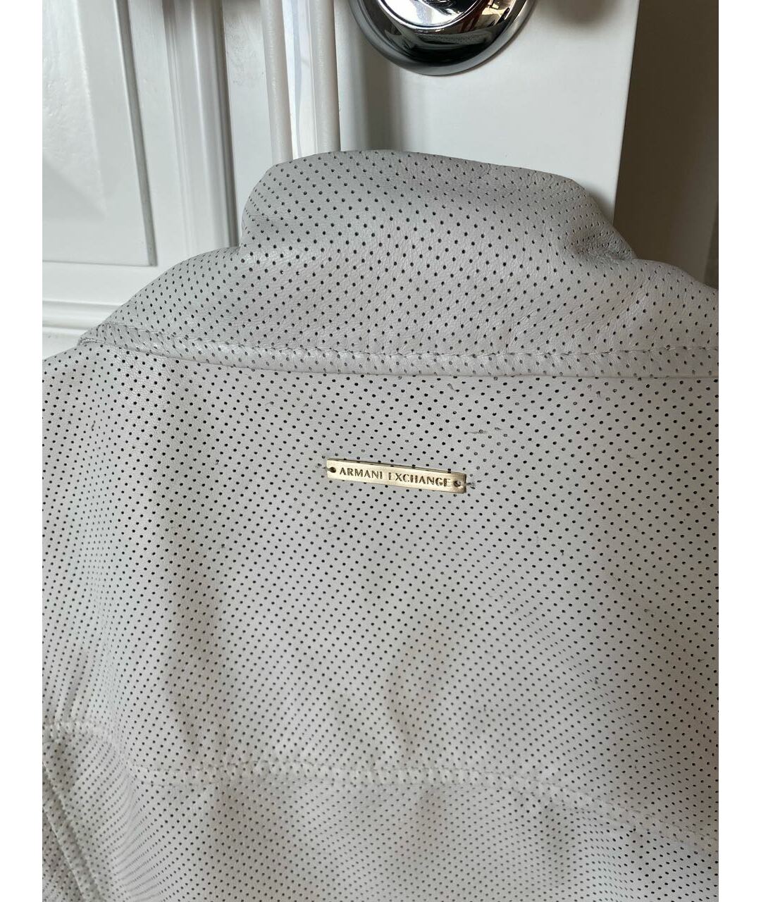 ARMANI EXCHANGE Белая кожаная куртка, фото 3