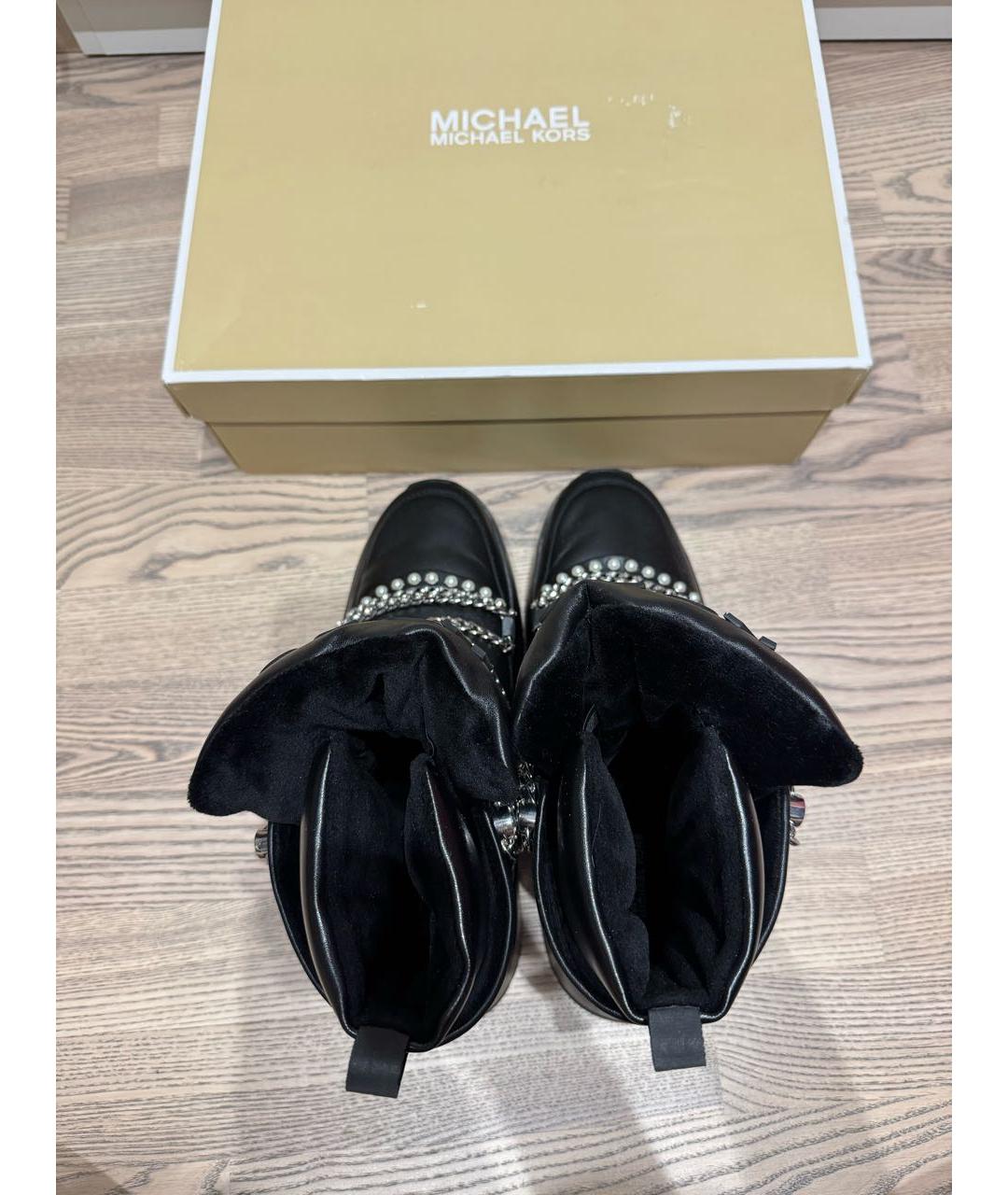 MICHAEL MICHAEL KORS Черные кожаные ботинки, фото 3