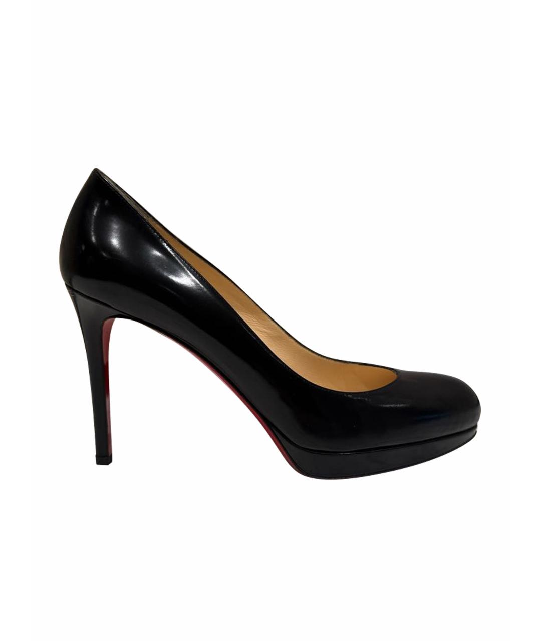 CHRISTIAN LOUBOUTIN Черные кожаные туфли, фото 1