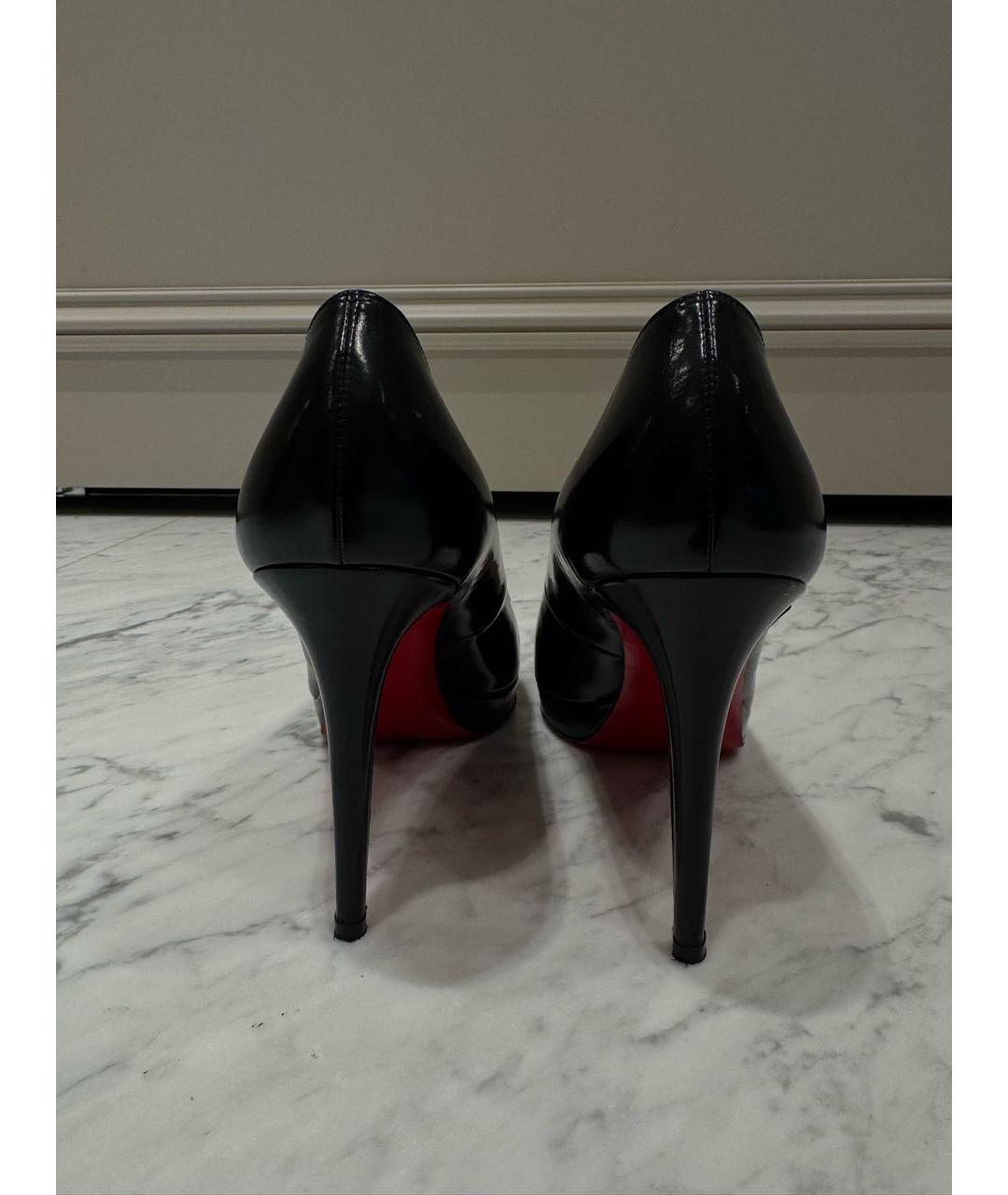 CHRISTIAN LOUBOUTIN Черные кожаные туфли, фото 4