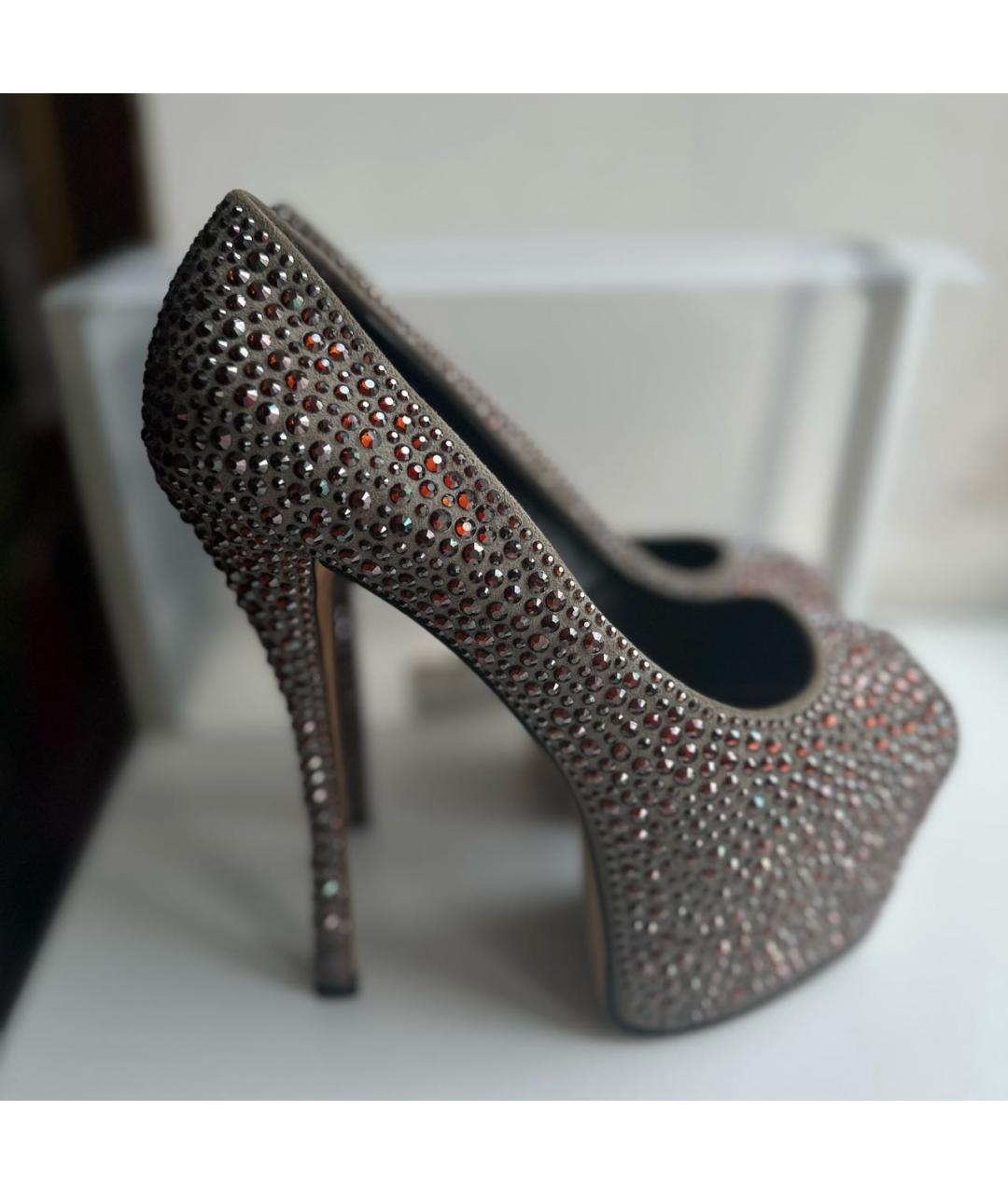 GIUSEPPE ZANOTTI DESIGN Антрацитовые замшевые туфли, фото 6