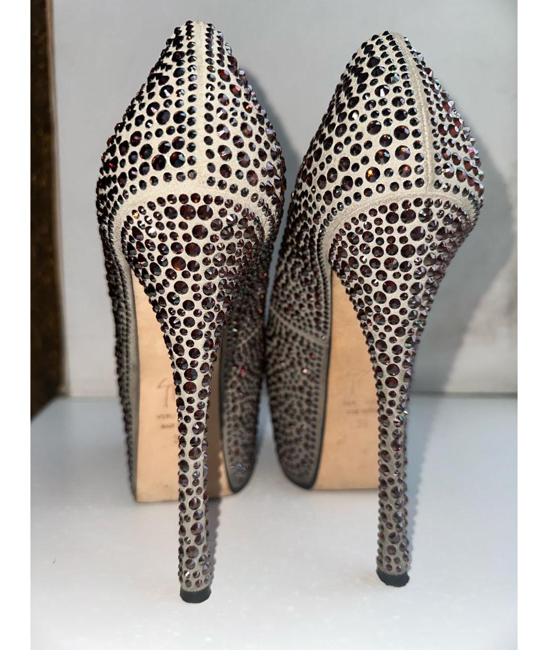 GIUSEPPE ZANOTTI DESIGN Антрацитовые замшевые туфли, фото 4